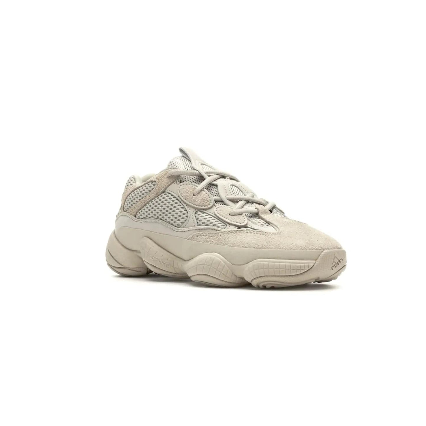 adidas Yeezy 500 Blush - Image 5 - Only at www.BallersClubKickz.com - Step up your sneaker game with the Adidas Yeezy 500 Blush. Monochromatic pale pink palette, hiking-inspired suede/mesh construction, plus adiPRENE sole for comfort and performance. Get the Adidas Yeezy 500 and experience true style and comfort.