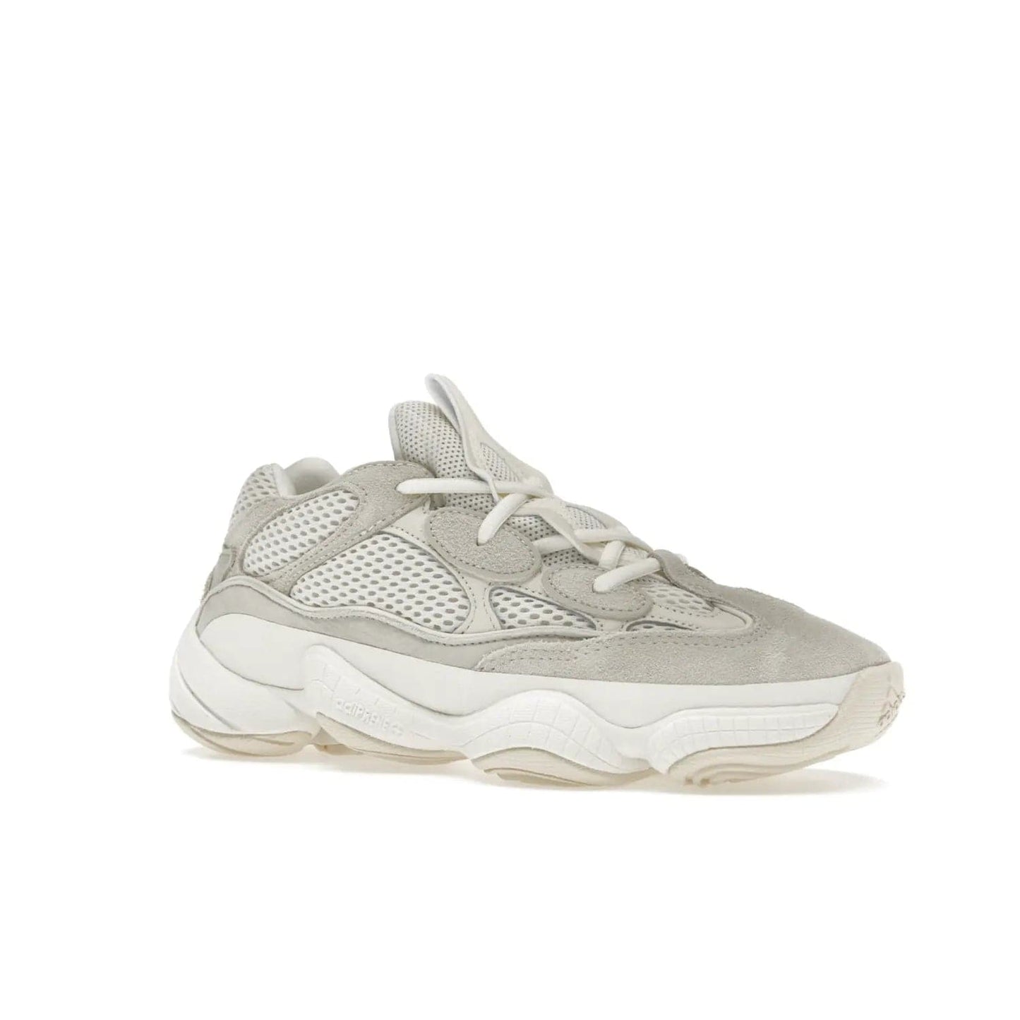 adidas Yeezy 500 Bone White (2023) - Image 4 - Only at www.BallersClubKickz.com - Experience the unique style of the adidas Yeezy 500 Bone White. Featuring a Bone White colorway and white accents, durable construction and comfortably light feel. Get ready to make a statement in 2023.
