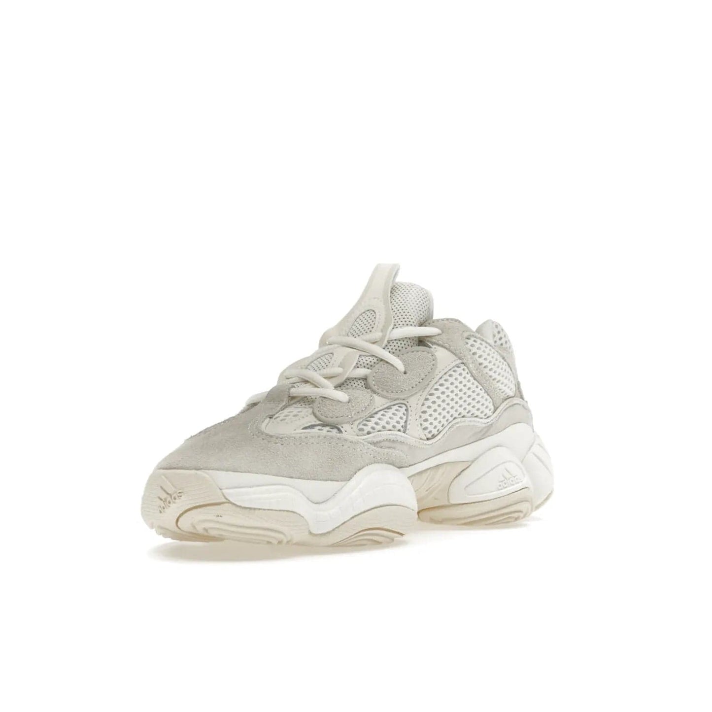 adidas Yeezy 500 Bone White (2023) - Image 14 - Only at www.BallersClubKickz.com - Experience the unique style of the adidas Yeezy 500 Bone White. Featuring a Bone White colorway and white accents, durable construction and comfortably light feel. Get ready to make a statement in 2023.