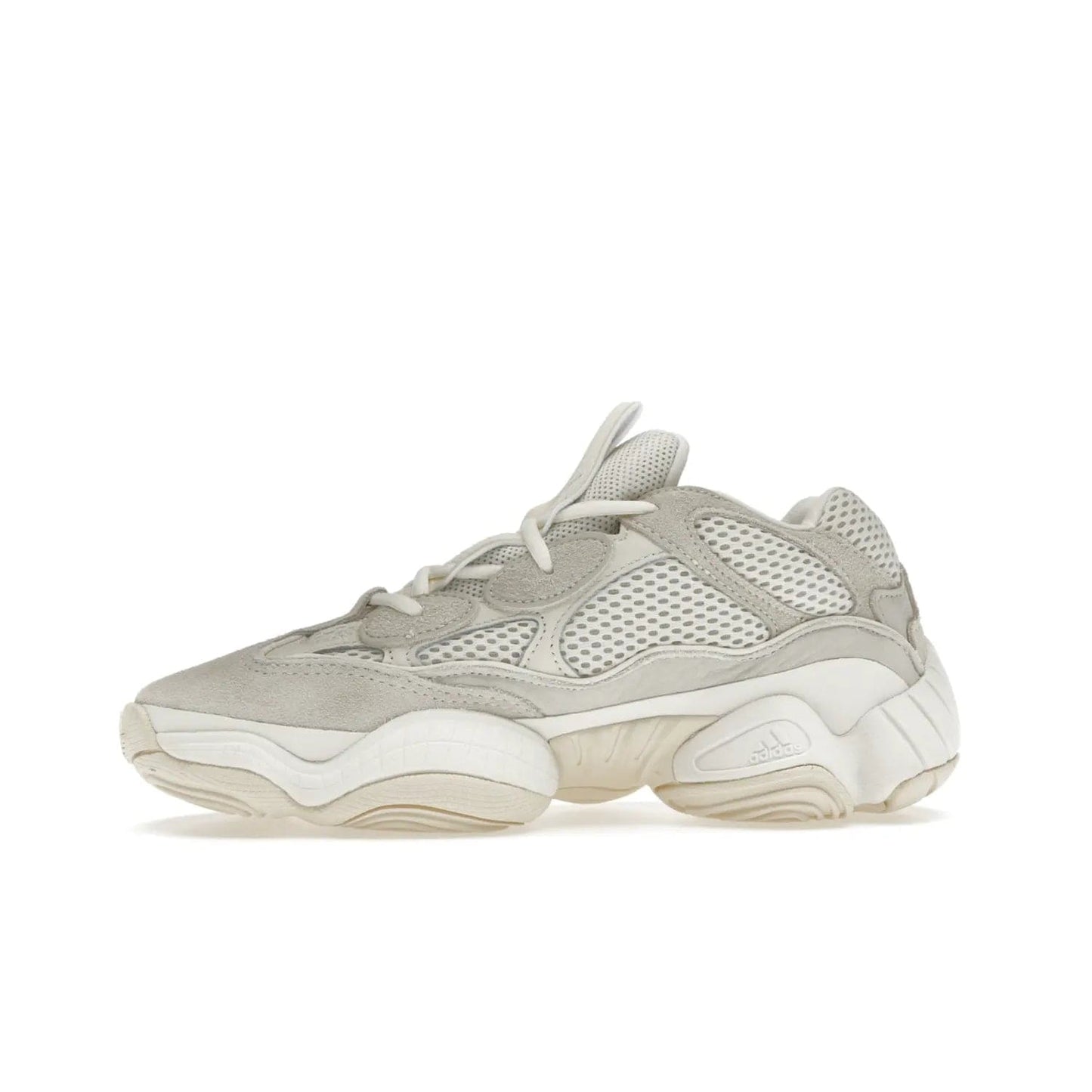 adidas Yeezy 500 Bone White (2023) - Image 18 - Only at www.BallersClubKickz.com - Experience the unique style of the adidas Yeezy 500 Bone White. Featuring a Bone White colorway and white accents, durable construction and comfortably light feel. Get ready to make a statement in 2023.