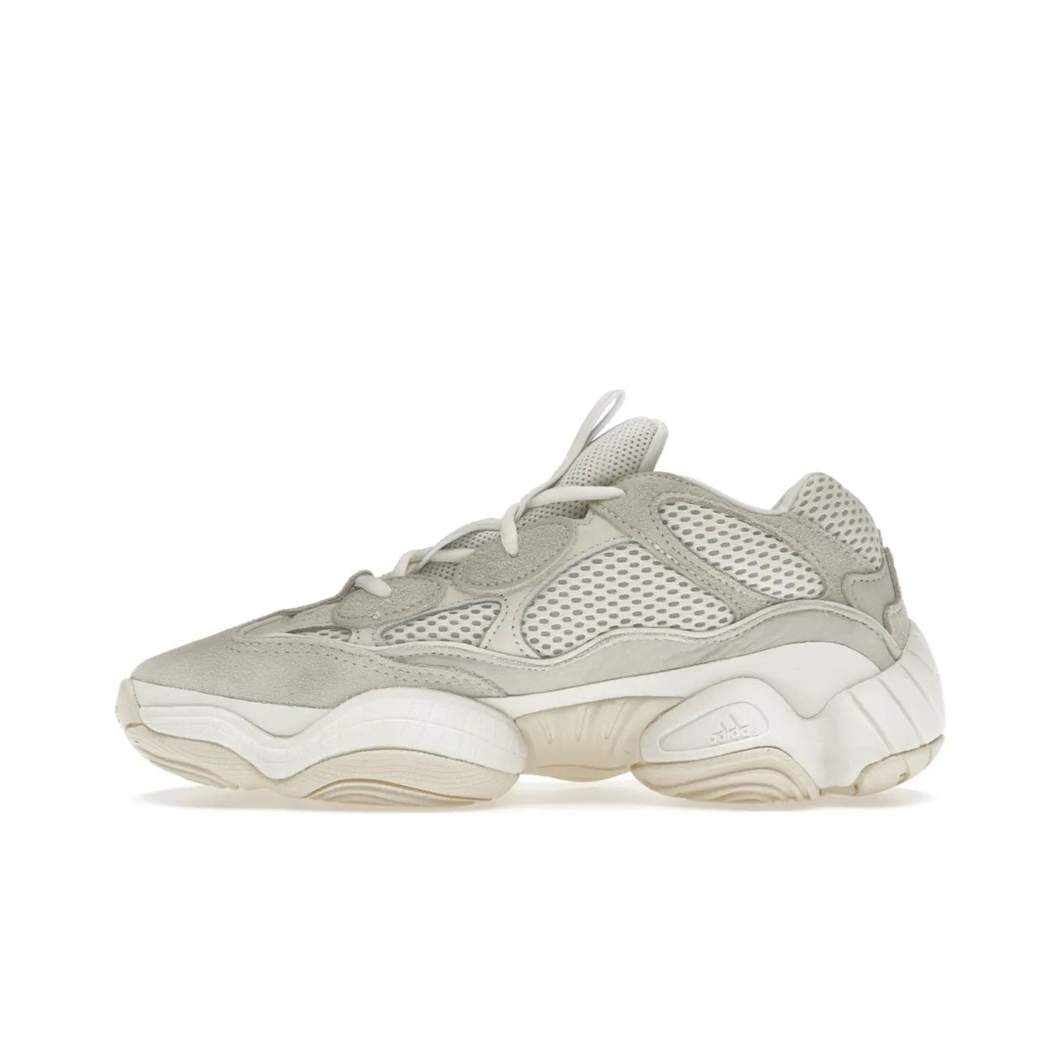 adidas Yeezy 500 Bone White (2023) - Image 19 - Only at www.BallersClubKickz.com - Experience the unique style of the adidas Yeezy 500 Bone White. Featuring a Bone White colorway and white accents, durable construction and comfortably light feel. Get ready to make a statement in 2023.