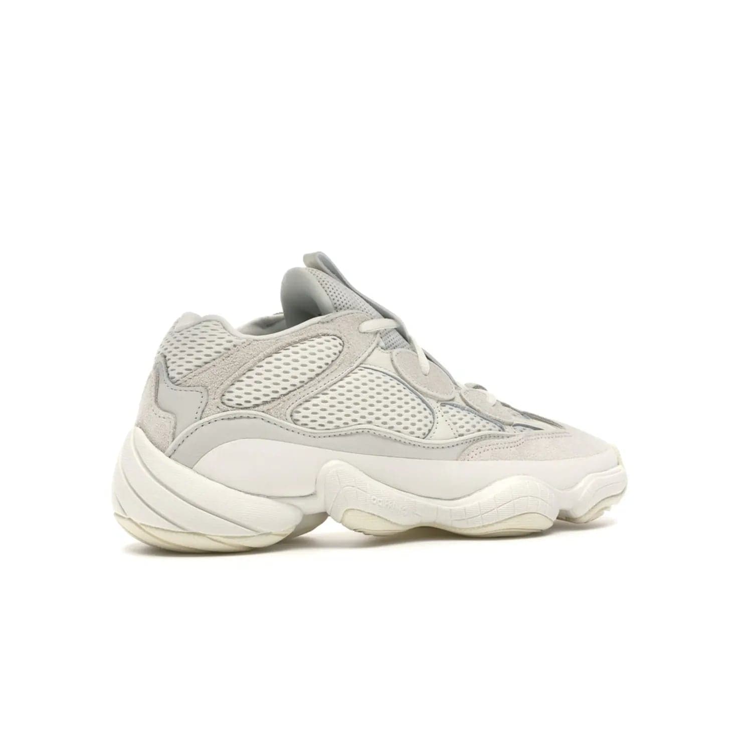 adidas Yeezy 500 Bone White - Image 34 - Only at www.BallersClubKickz.com - Classic look perfect for any sneaker collection. The adidas Yeezy 500 "Bone White" blends a white mesh upper with suede overlays & a chunky midsole inspired by the Adidas KB3. Complimented by a tonal-cream outsole, this timeless style is a must-have.