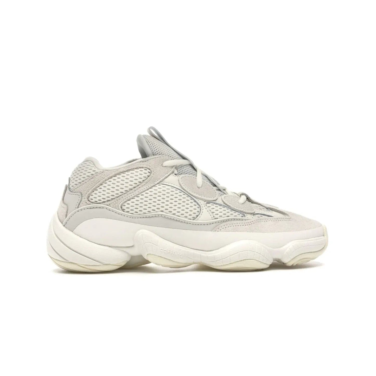 adidas Yeezy 500 Bone White - Image 36 - Only at www.BallersClubKickz.com - Classic look perfect for any sneaker collection. The adidas Yeezy 500 "Bone White" blends a white mesh upper with suede overlays & a chunky midsole inspired by the Adidas KB3. Complimented by a tonal-cream outsole, this timeless style is a must-have.
