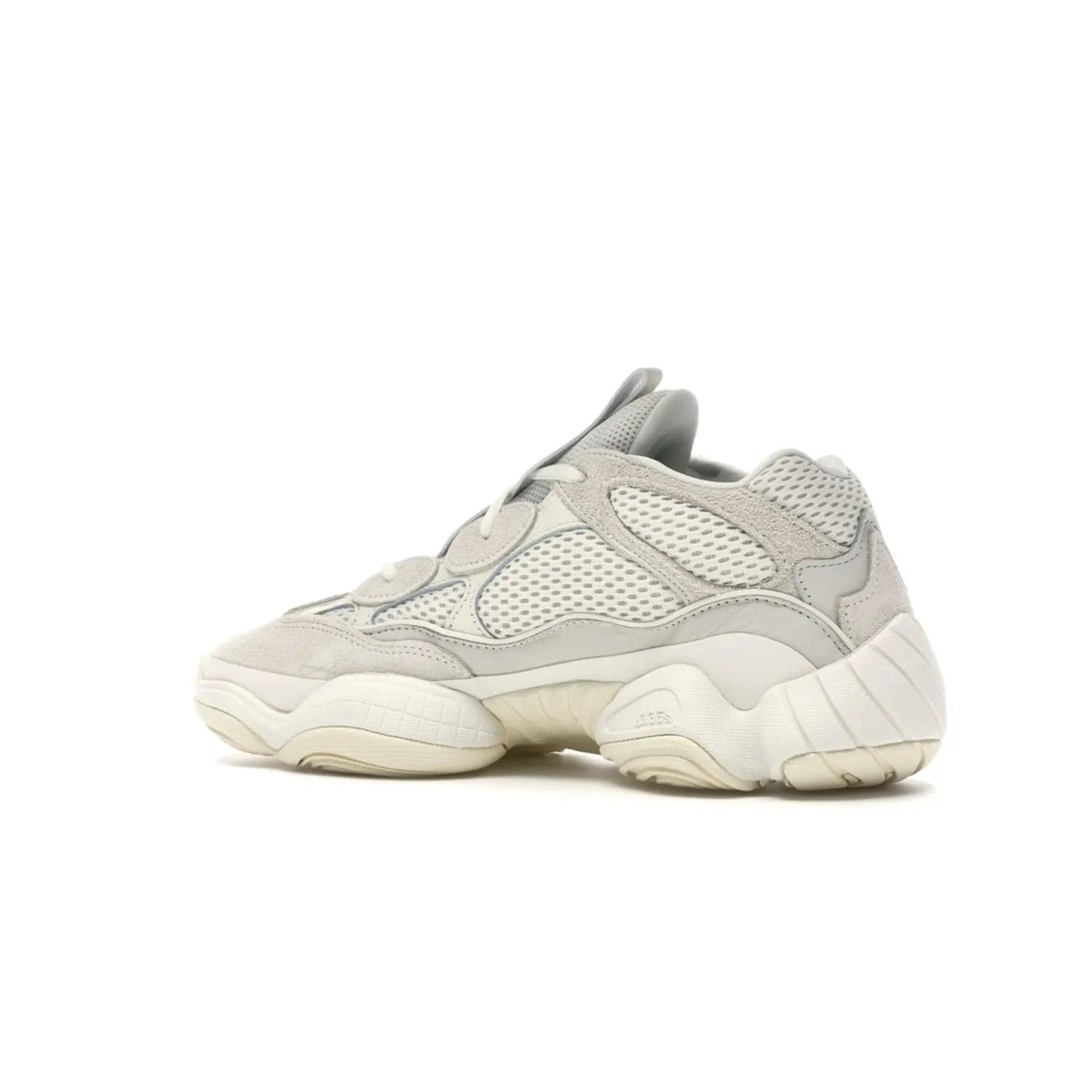 adidas Yeezy 500 Bone White - Image 22 - Only at www.BallersClubKickz.com - Classic look perfect for any sneaker collection. The adidas Yeezy 500 "Bone White" blends a white mesh upper with suede overlays & a chunky midsole inspired by the Adidas KB3. Complimented by a tonal-cream outsole, this timeless style is a must-have.