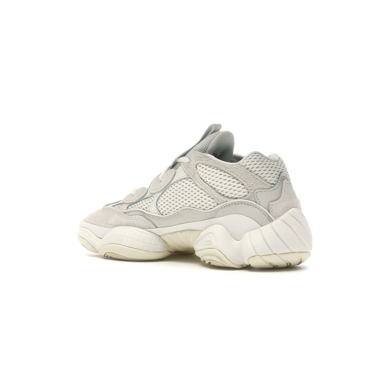 adidas Yeezy 500 Bone White - Image 23 - Only at www.BallersClubKickz.com - Classic look perfect for any sneaker collection. The adidas Yeezy 500 "Bone White" blends a white mesh upper with suede overlays & a chunky midsole inspired by the Adidas KB3. Complimented by a tonal-cream outsole, this timeless style is a must-have.