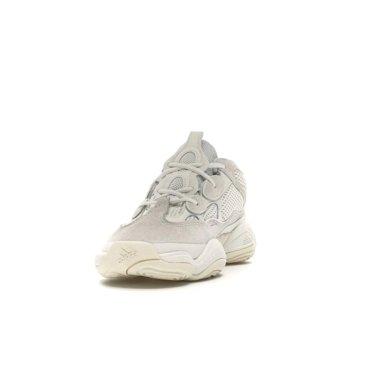 adidas Yeezy 500 Bone White - Image 12 - Only at www.BallersClubKickz.com - Classic look perfect for any sneaker collection. The adidas Yeezy 500 "Bone White" blends a white mesh upper with suede overlays & a chunky midsole inspired by the Adidas KB3. Complimented by a tonal-cream outsole, this timeless style is a must-have.