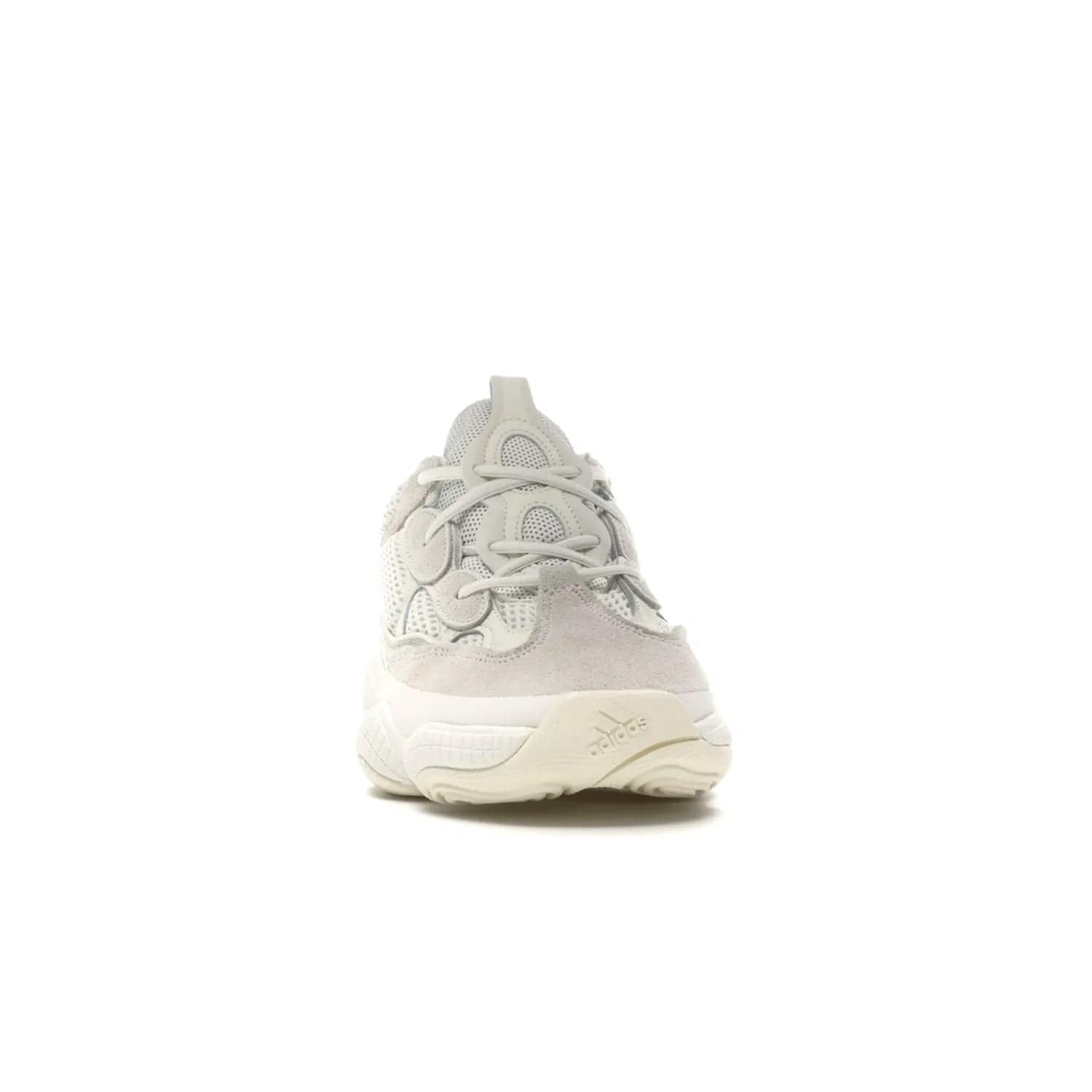 adidas Yeezy 500 Bone White - Image 9 - Only at www.BallersClubKickz.com - Classic look perfect for any sneaker collection. The adidas Yeezy 500 "Bone White" blends a white mesh upper with suede overlays & a chunky midsole inspired by the Adidas KB3. Complimented by a tonal-cream outsole, this timeless style is a must-have.