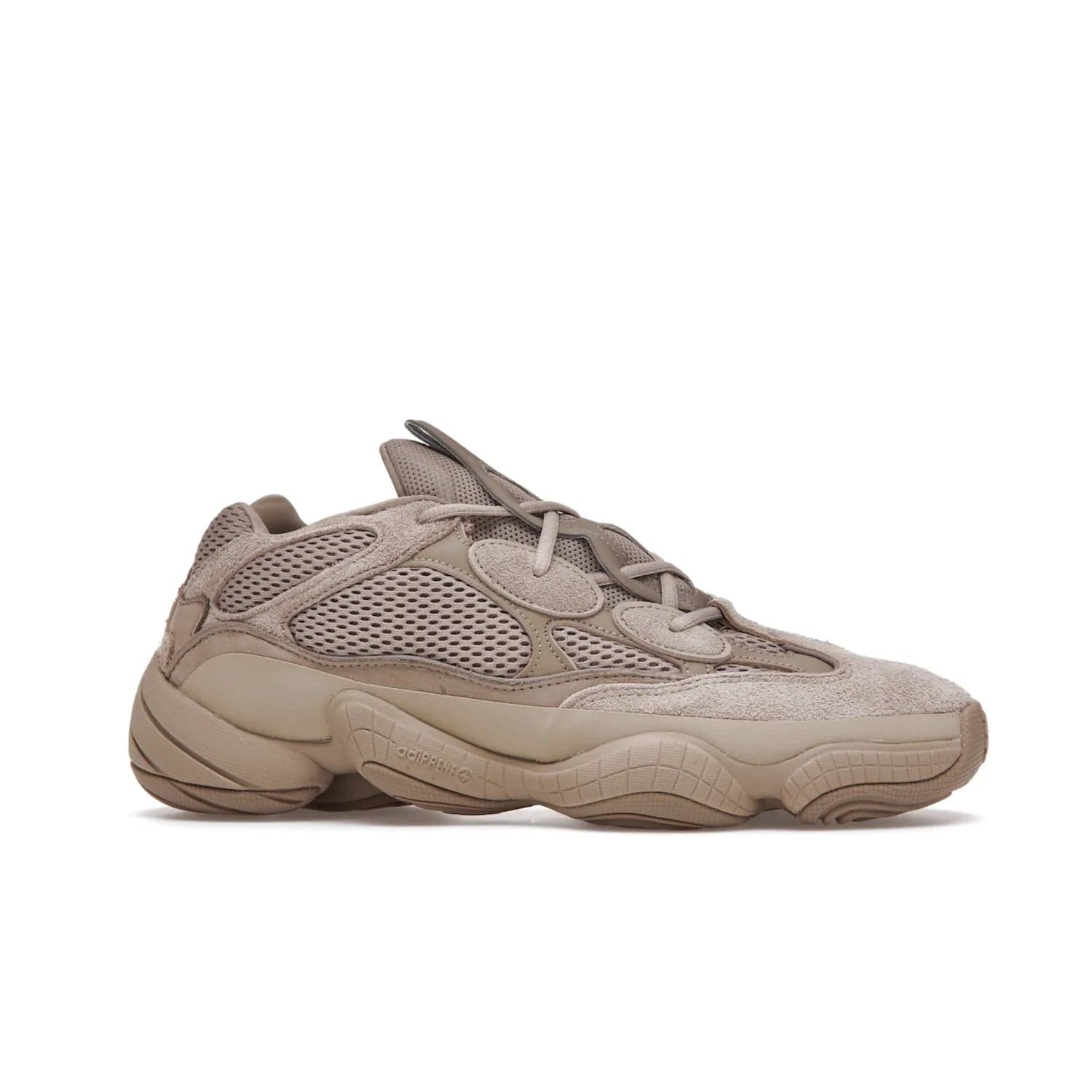 adidas Yeezy 500 Taupe Light - Image 2 - Only at www.BallersClubKickz.com - The adidas Yeezy 500 Taupe Light combines mesh, leather, and suede, with a durable adiPRENE sole for an eye-catching accessory. Reflective piping adds the perfect finishing touches to this unique silhouette. Ideal for any wardrobe, releasing in June 2021.