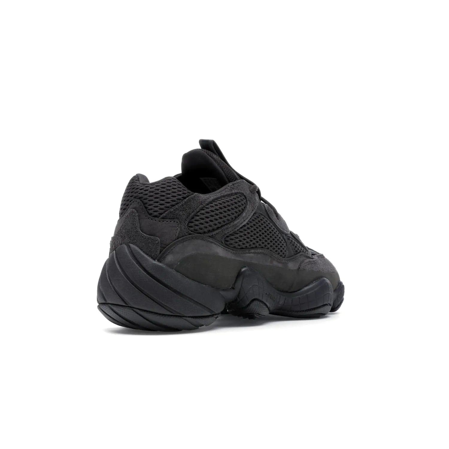 adidas Yeezy 500 Utility Black - Image 32 - Only at www.BallersClubKickz.com - Iconic adidas Yeezy 500 Utility Black in All-Black colorway. Durable black mesh and suede upper with adiPRENE® sole delivers comfort and support. Be unstoppable with the Yeezy 500 Utility Black. Released July 2018.