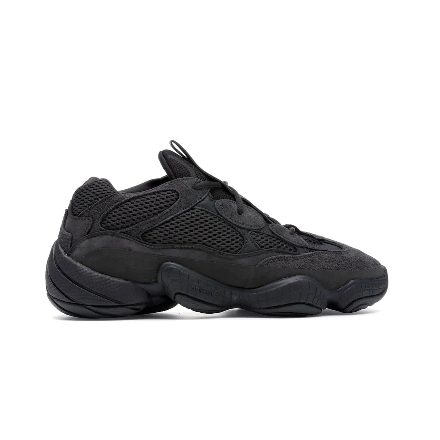adidas Yeezy 500 Utility Black - Image 36 - Only at www.BallersClubKickz.com - Iconic adidas Yeezy 500 Utility Black in All-Black colorway. Durable black mesh and suede upper with adiPRENE® sole delivers comfort and support. Be unstoppable with the Yeezy 500 Utility Black. Released July 2018.