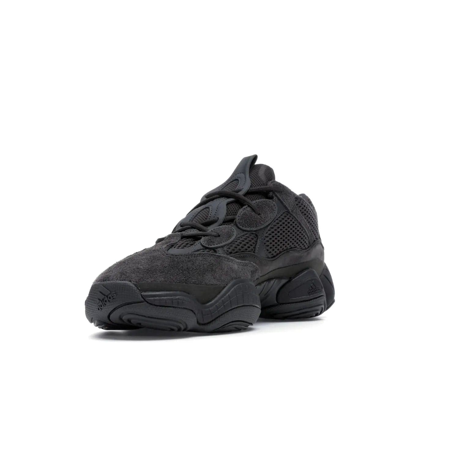 adidas Yeezy 500 Utility Black - Image 14 - Only at www.BallersClubKickz.com - Iconic adidas Yeezy 500 Utility Black in All-Black colorway. Durable black mesh and suede upper with adiPRENE® sole delivers comfort and support. Be unstoppable with the Yeezy 500 Utility Black. Released July 2018.