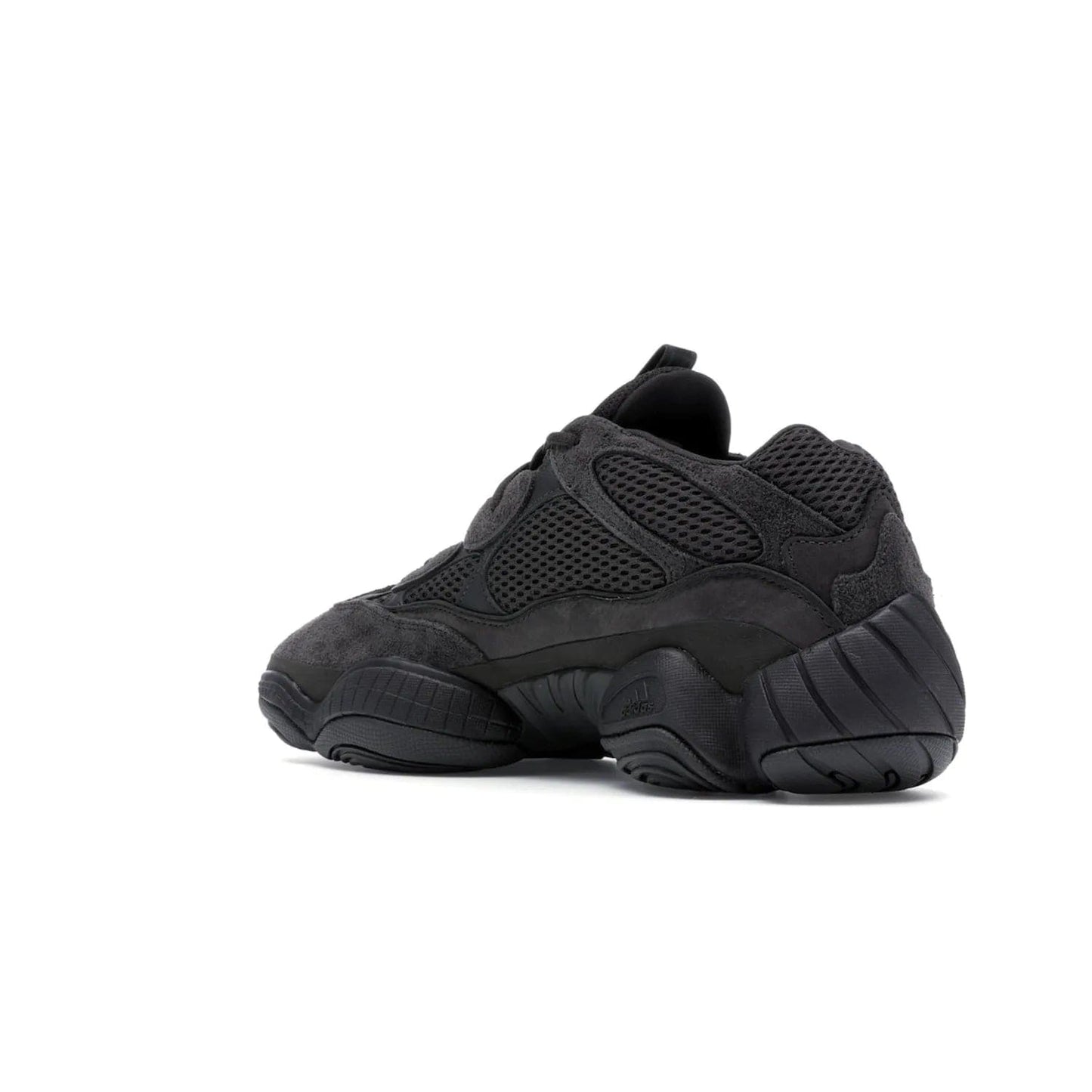 adidas Yeezy 500 Utility Black - Image 24 - Only at www.BallersClubKickz.com - Iconic adidas Yeezy 500 Utility Black in All-Black colorway. Durable black mesh and suede upper with adiPRENE® sole delivers comfort and support. Be unstoppable with the Yeezy 500 Utility Black. Released July 2018.