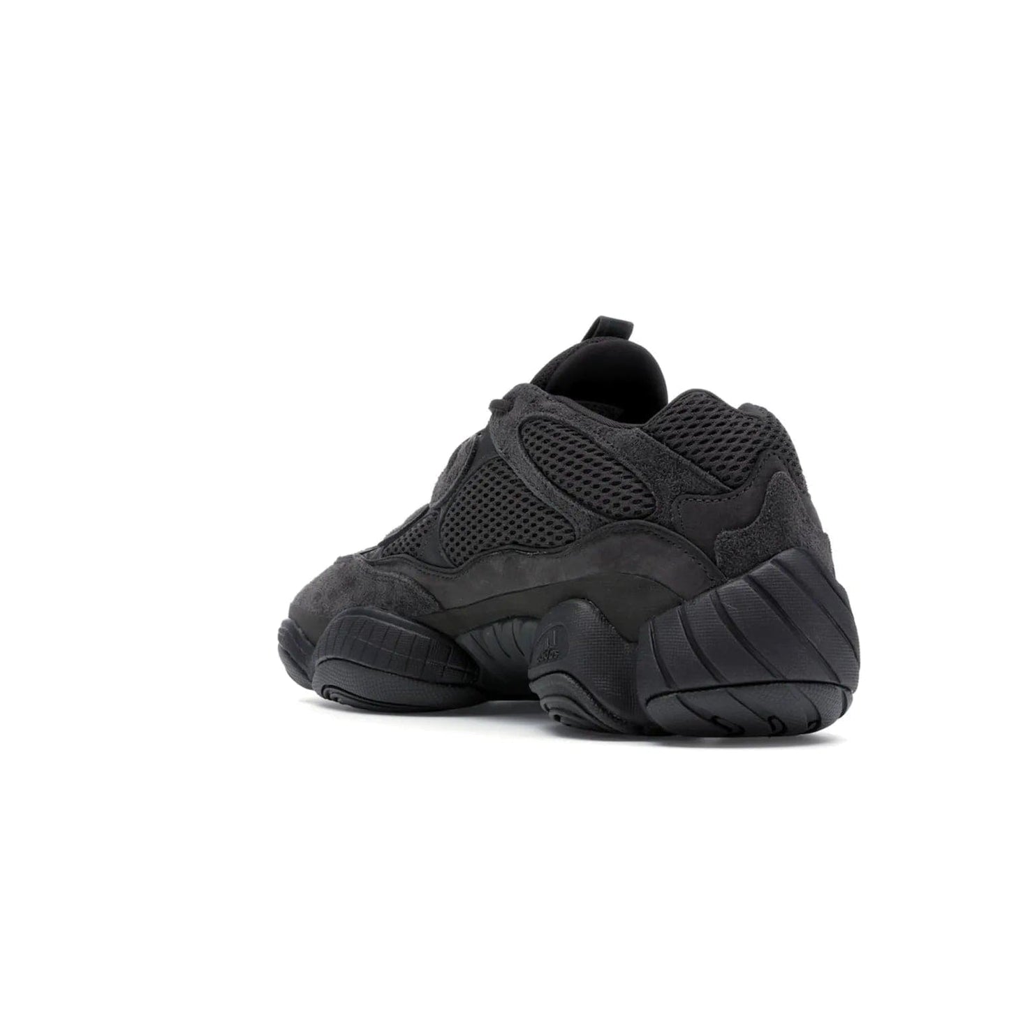 adidas Yeezy 500 Utility Black - Image 25 - Only at www.BallersClubKickz.com - Iconic adidas Yeezy 500 Utility Black in All-Black colorway. Durable black mesh and suede upper with adiPRENE® sole delivers comfort and support. Be unstoppable with the Yeezy 500 Utility Black. Released July 2018.