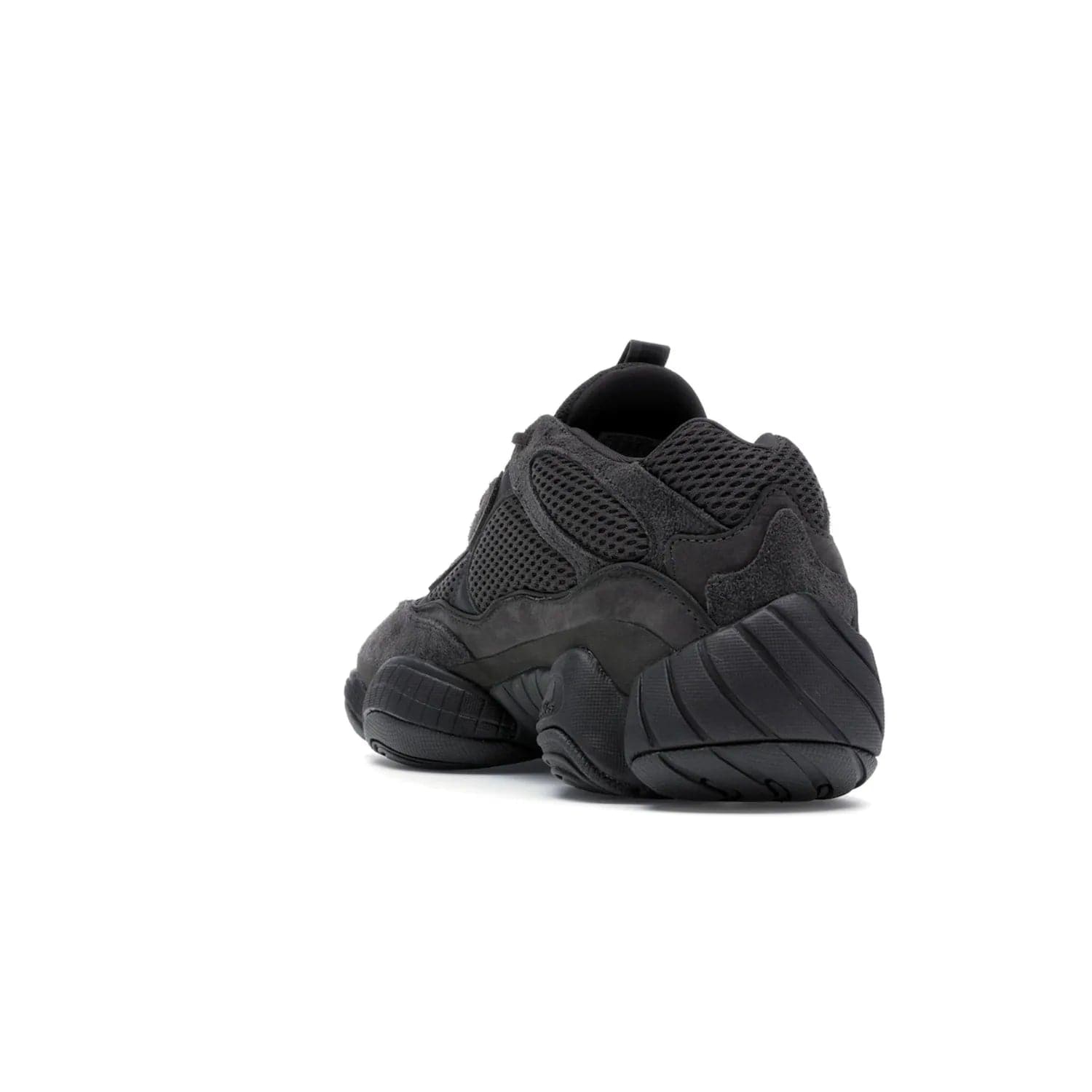 adidas Yeezy 500 Utility Black - Image 26 - Only at www.BallersClubKickz.com - Iconic adidas Yeezy 500 Utility Black in All-Black colorway. Durable black mesh and suede upper with adiPRENE® sole delivers comfort and support. Be unstoppable with the Yeezy 500 Utility Black. Released July 2018.