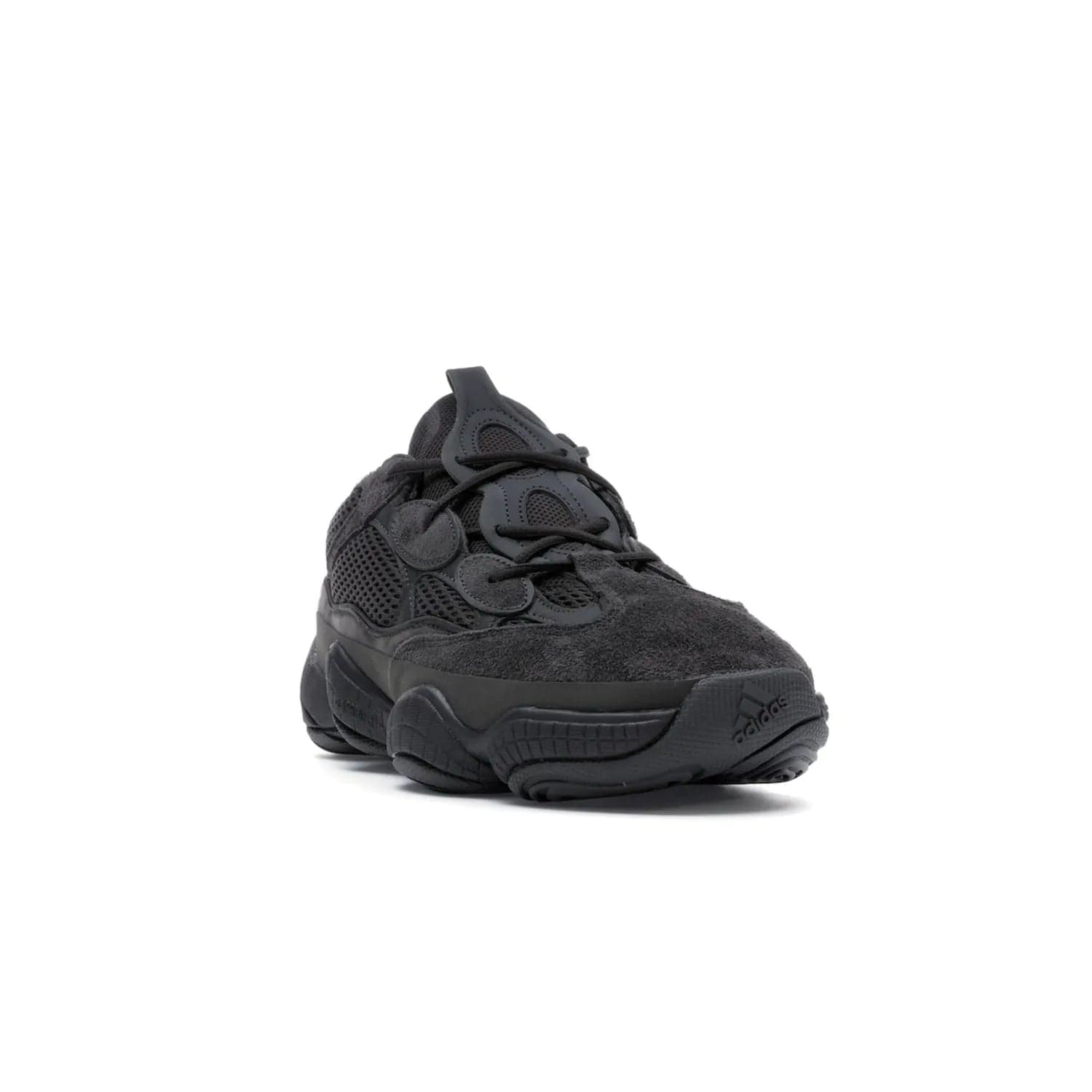 adidas Yeezy 500 Utility Black - Image 8 - Only at www.BallersClubKickz.com - Iconic adidas Yeezy 500 Utility Black in All-Black colorway. Durable black mesh and suede upper with adiPRENE® sole delivers comfort and support. Be unstoppable with the Yeezy 500 Utility Black. Released July 2018.