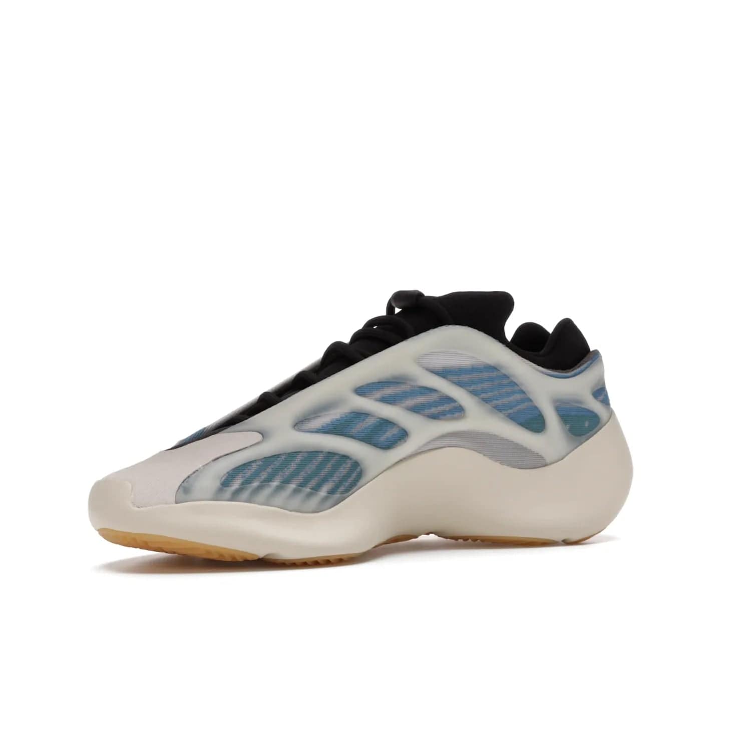 adidas Yeezy 700 V3 Kyanite - Image 16 - Only at www.BallersClubKickz.com - The adidas Yeezy 700 V3 Kyanite offers a layered design featuring a glow-in-the-dark TPU cage and a tonal cream-colored EVA foam midsole. With its herringbone-patterned outsole, the style and comfort of the sneaker will accompany you anywhere. Released in March 2021, it's a great addition to any sneaker wardrobe.