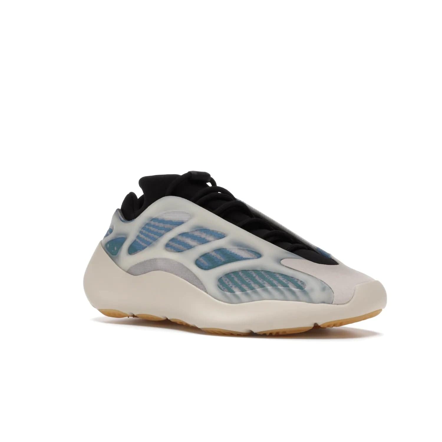 adidas Yeezy 700 V3 Kyanite - Image 5 - Only at www.BallersClubKickz.com - The adidas Yeezy 700 V3 Kyanite offers a layered design featuring a glow-in-the-dark TPU cage and a tonal cream-colored EVA foam midsole. With its herringbone-patterned outsole, the style and comfort of the sneaker will accompany you anywhere. Released in March 2021, it's a great addition to any sneaker wardrobe.
