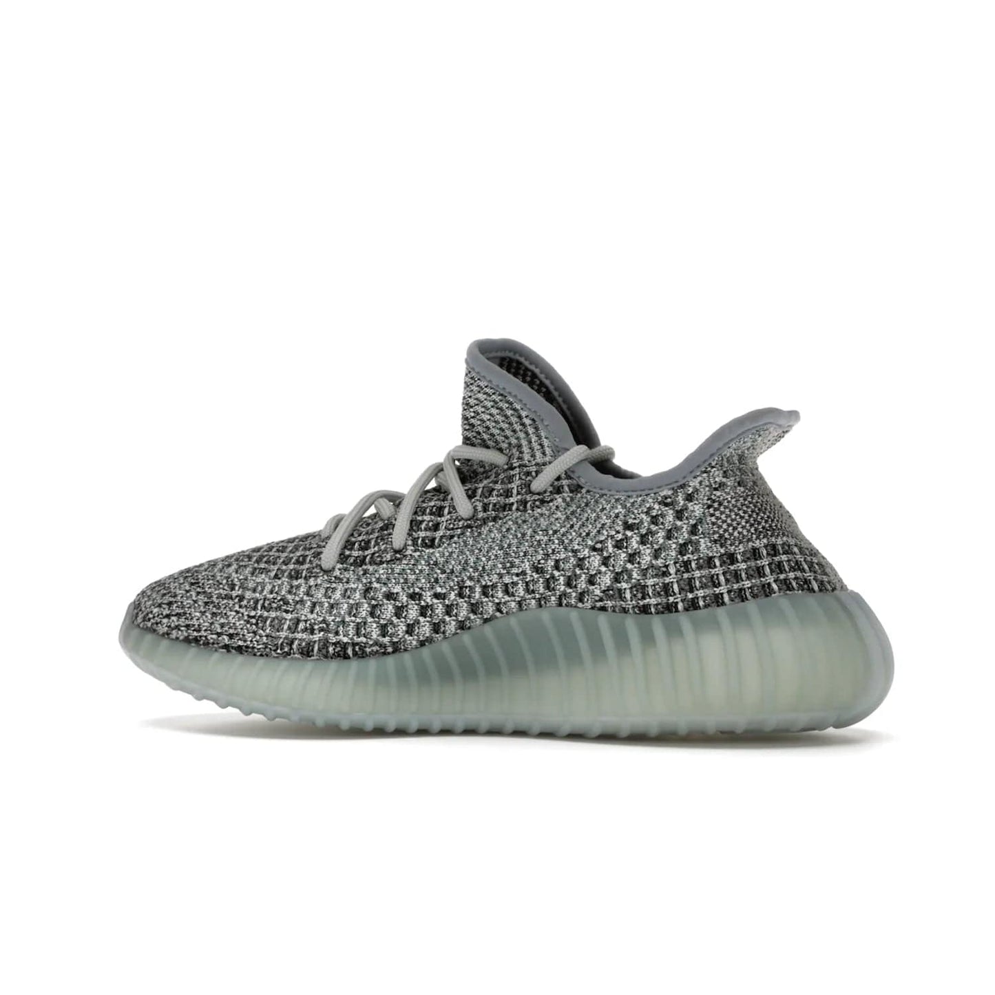 adidas Yeezy Boost 350 V2 Ash Blue - Image 21 - Only at www.BallersClubKickz.com - Must-have design made of engineered primeknit upper, comfortable sock-like upper and full-length Boost midsole, and semi-translucent rubber cage for added durability and style. The adidas Yeezy Boost 350 V2 Ash Blue blends timeless colors and comfort.