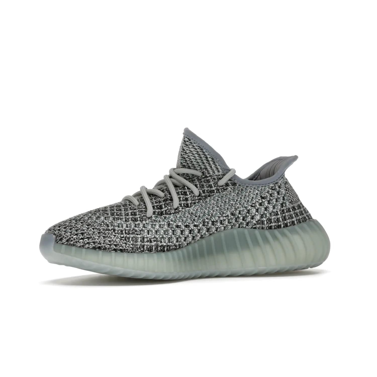 adidas Yeezy Boost 350 V2 Ash Blue - Image 17 - Only at www.BallersClubKickz.com - Must-have design made of engineered primeknit upper, comfortable sock-like upper and full-length Boost midsole, and semi-translucent rubber cage for added durability and style. The adidas Yeezy Boost 350 V2 Ash Blue blends timeless colors and comfort.