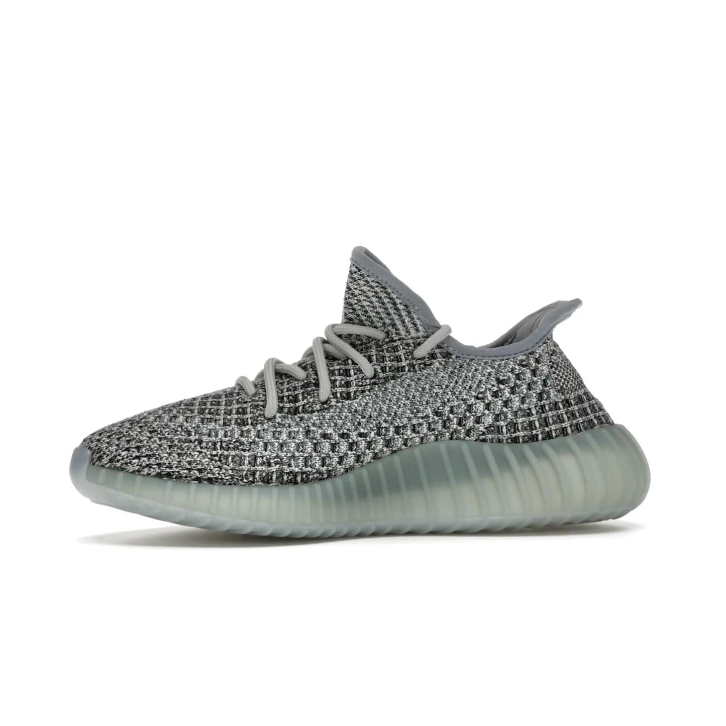 adidas Yeezy Boost 350 V2 Ash Blue - Image 18 - Only at www.BallersClubKickz.com - Must-have design made of engineered primeknit upper, comfortable sock-like upper and full-length Boost midsole, and semi-translucent rubber cage for added durability and style. The adidas Yeezy Boost 350 V2 Ash Blue blends timeless colors and comfort.