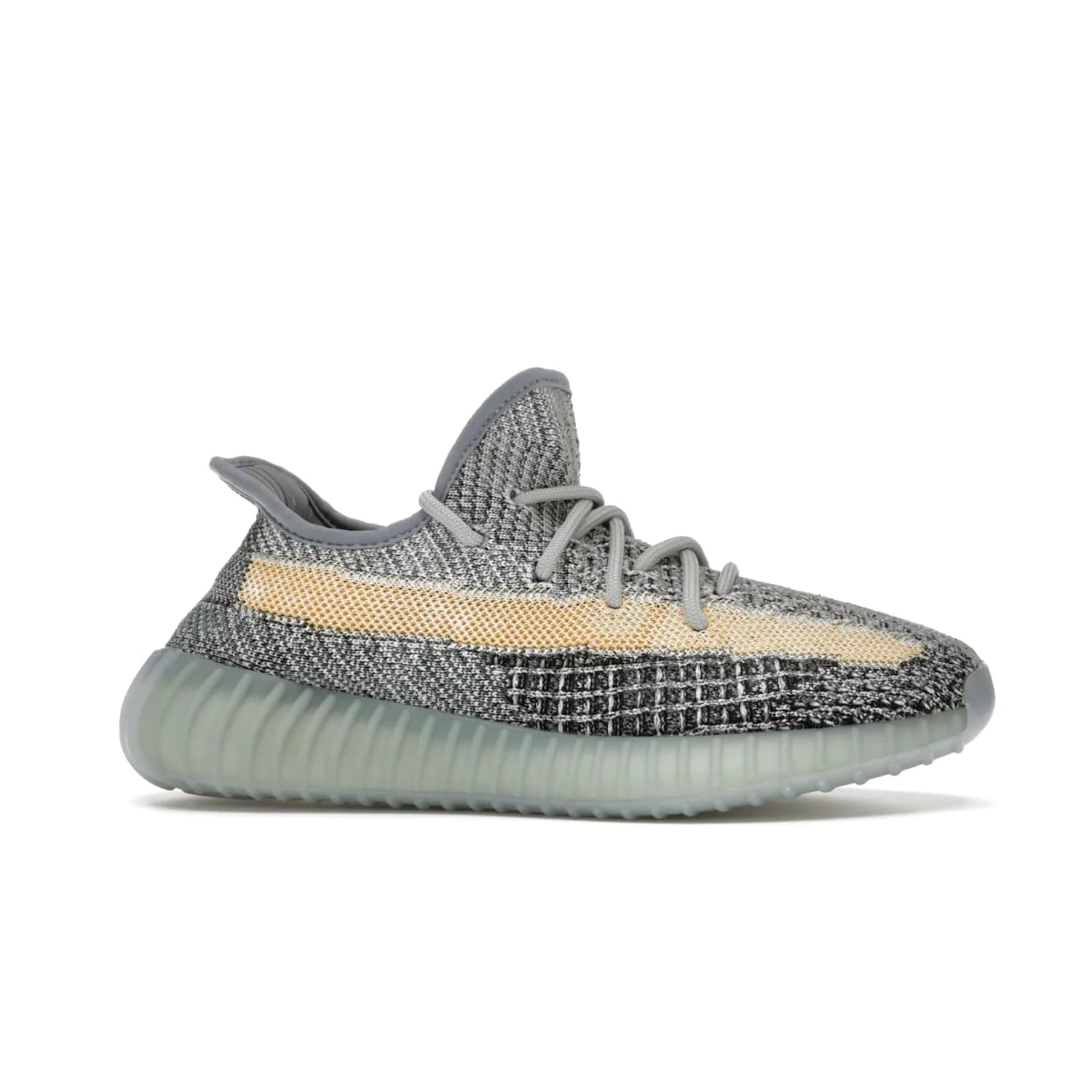 adidas Yeezy Boost 350 V2 Ash Blue - Image 2 - Only at www.BallersClubKickz.com - Must-have design made of engineered primeknit upper, comfortable sock-like upper and full-length Boost midsole, and semi-translucent rubber cage for added durability and style. The adidas Yeezy Boost 350 V2 Ash Blue blends timeless colors and comfort.