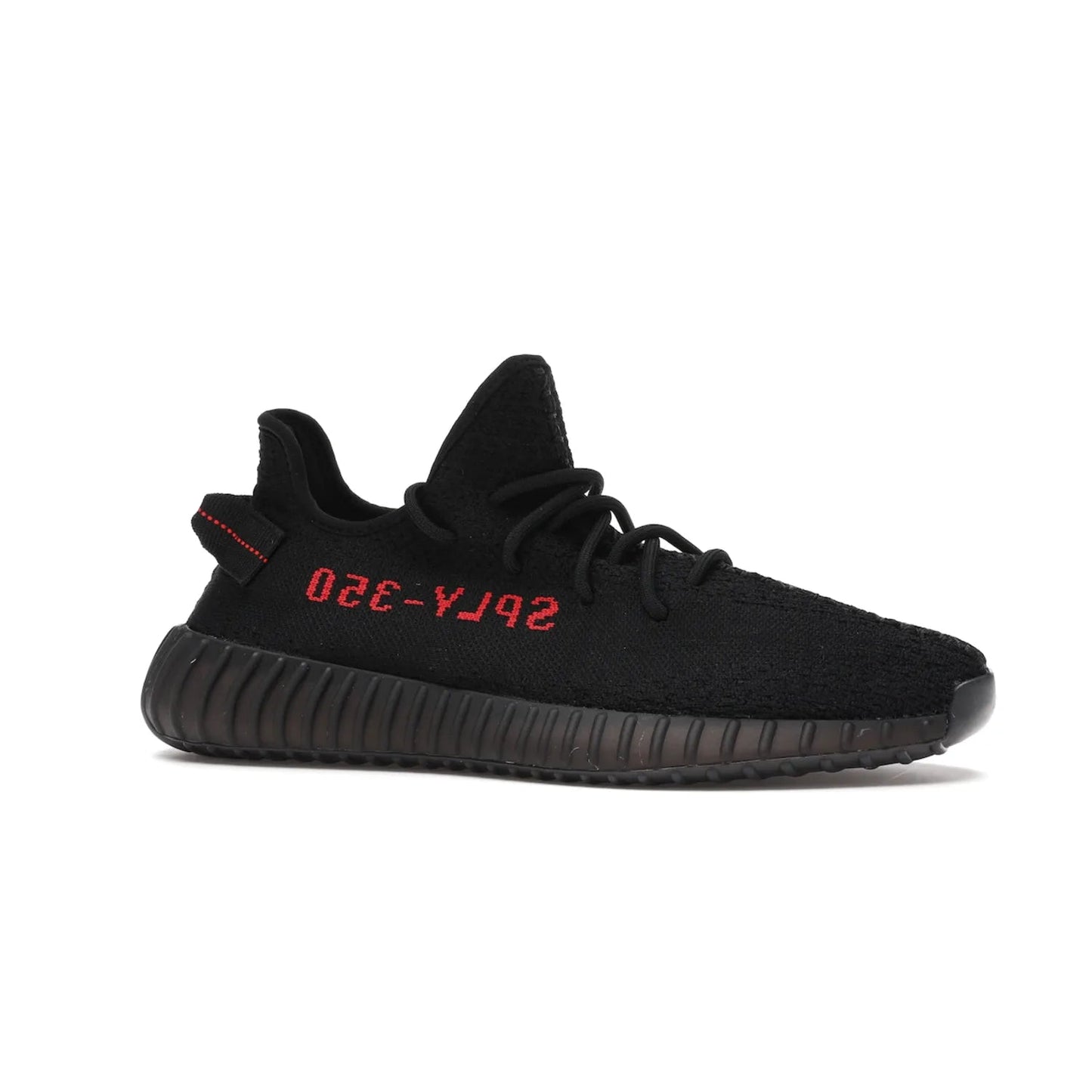 adidas Yeezy Boost 350 V2 Black Red (2017/2020) - Image 3 - Only at www.BallersClubKickz.com - Adidas Yeezy Boost 350 V2 Black Red: a classic colorway featuring black Primeknit upper, BOOST cushioning system, and iconic "SPLY-350" text. Released in 2017 for a retail price of $220.