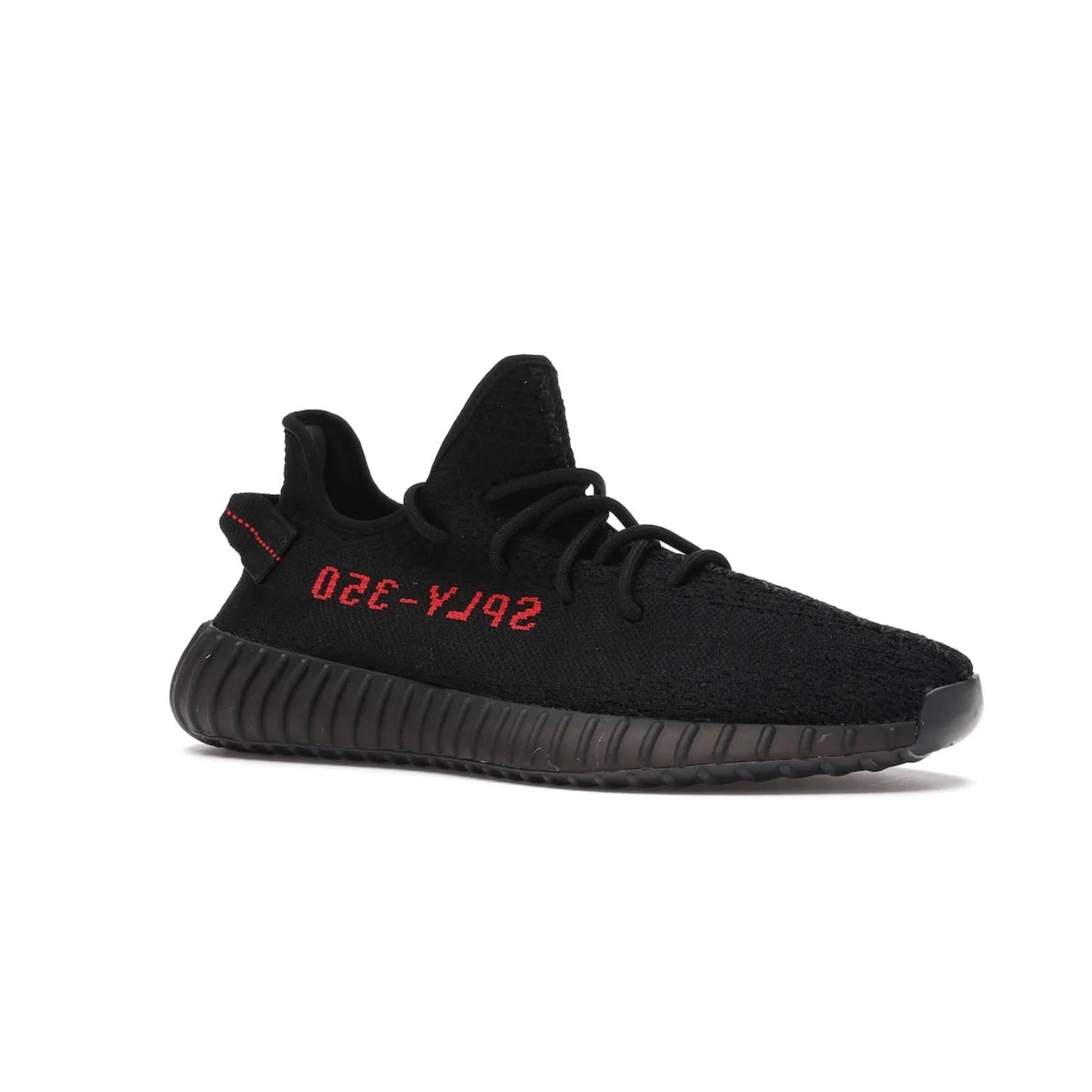 adidas Yeezy Boost 350 V2 Black Red (2017/2020) - Image 4 - Only at www.BallersClubKickz.com - Adidas Yeezy Boost 350 V2 Black Red: a classic colorway featuring black Primeknit upper, BOOST cushioning system, and iconic "SPLY-350" text. Released in 2017 for a retail price of $220.