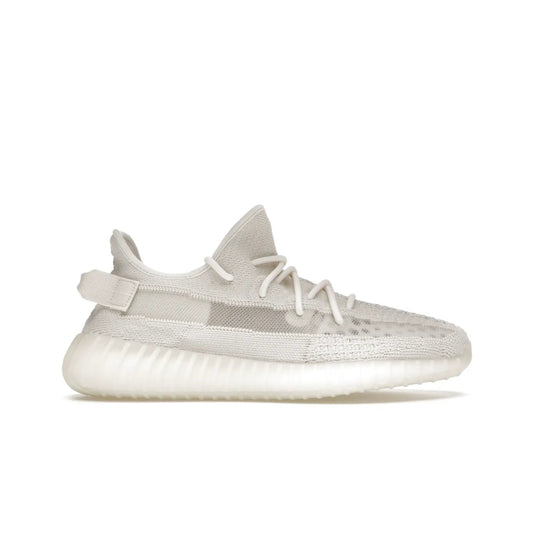 adidas Yeezy Boost 350 V2 Bone - Image 1 - Only at www.BallersClubKickz.com - Grab the stylish and comfortable adidas Yeezy Boost 350 V2 Bone in March 2022. This sneaker features a triple white Primeknit upper, mesh side stripes and canvas heel tabs, sitting atop a semi-translucent sole with Boost technology. Sure to keep your feet comfortable and stylish!