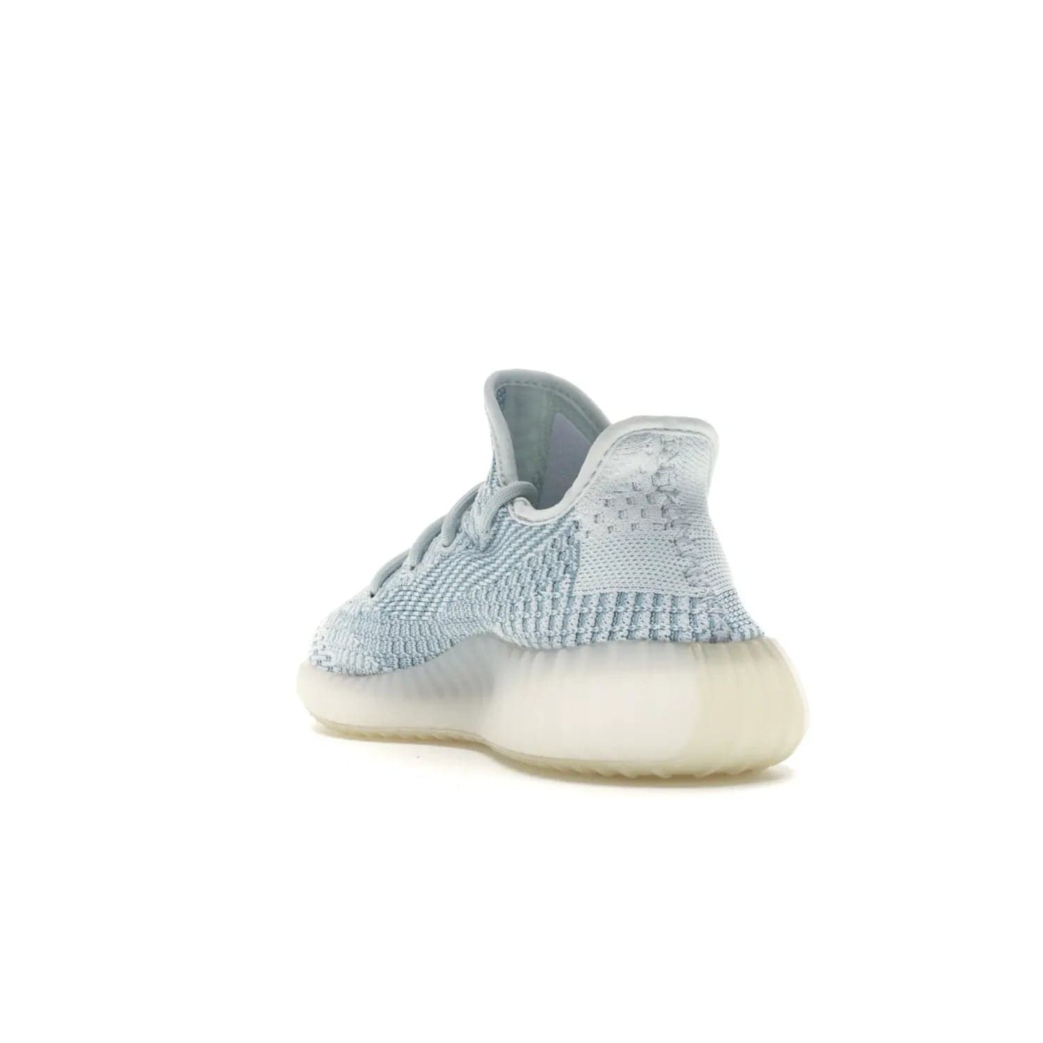 adidas Yeezy Boost 350 V2 Cloud White (Non-Reflective) - Image 25 - Only at www.BallersClubKickz.com - Uniquely designed adidas Yeezy Boost 350 V2 Cloud White (Non-Reflective) with a Primeknit upper in shades of cream and blue with a contrasting hard sole. A fashion-forward sneaker with a transparent strip and blue-and-white patterns.