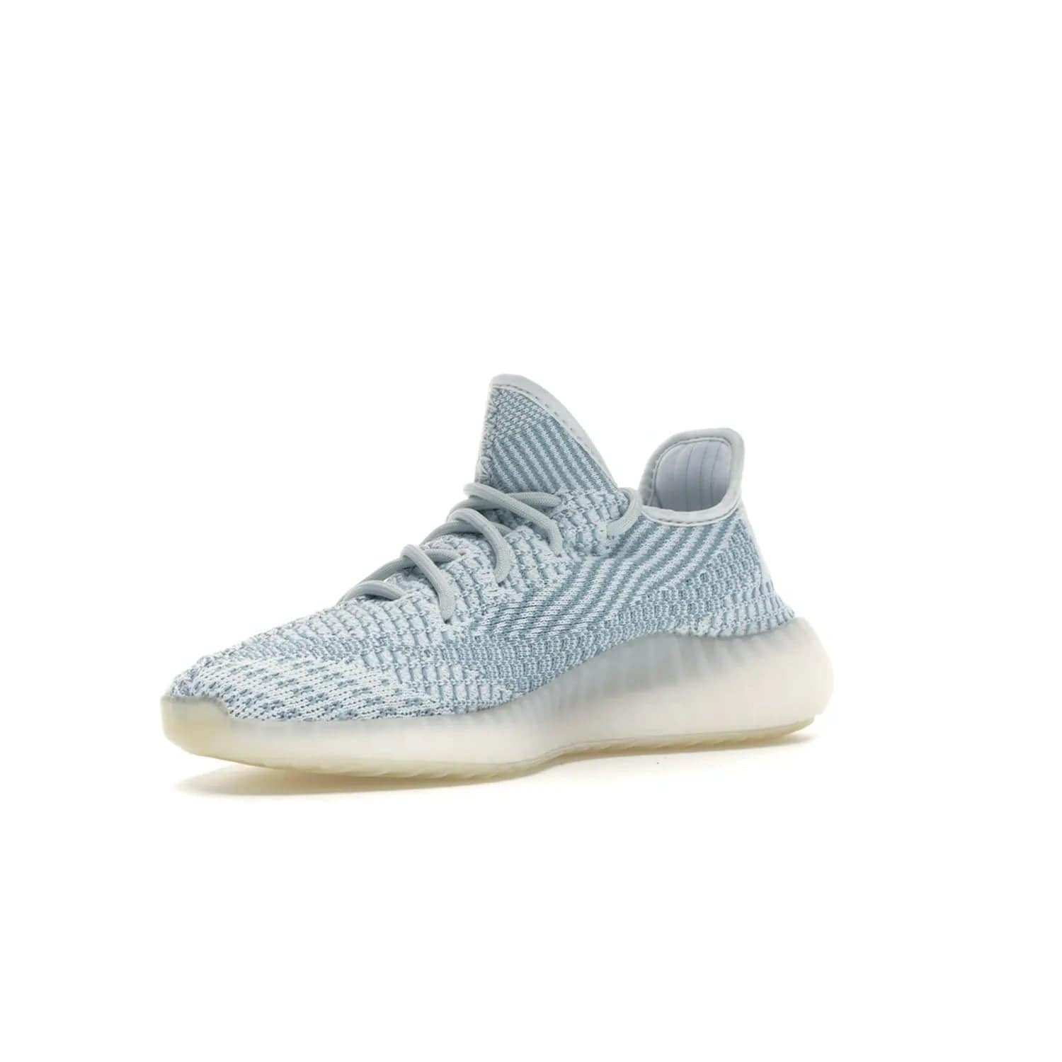 adidas Yeezy Boost 350 V2 Cloud White (Non-Reflective) - Image 15 - Only at www.BallersClubKickz.com - Uniquely designed adidas Yeezy Boost 350 V2 Cloud White (Non-Reflective) with a Primeknit upper in shades of cream and blue with a contrasting hard sole. A fashion-forward sneaker with a transparent strip and blue-and-white patterns.