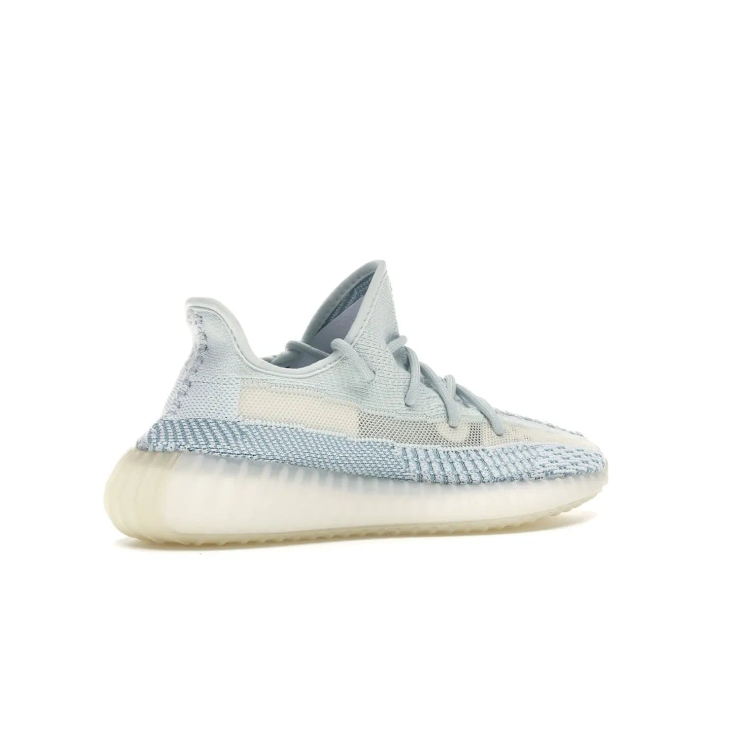 adidas Yeezy Boost 350 V2 Cloud White (Non-Reflective) - Image 34 - Only at www.BallersClubKickz.com - Adidas Yeezy Boost 350 V2 Cloud White (Non-Reflective) features Primeknit fabric and a unique, eye-catching design of cream, bluish-white, and transparent strip. Step out in timeless style with this eye-catching sneaker.