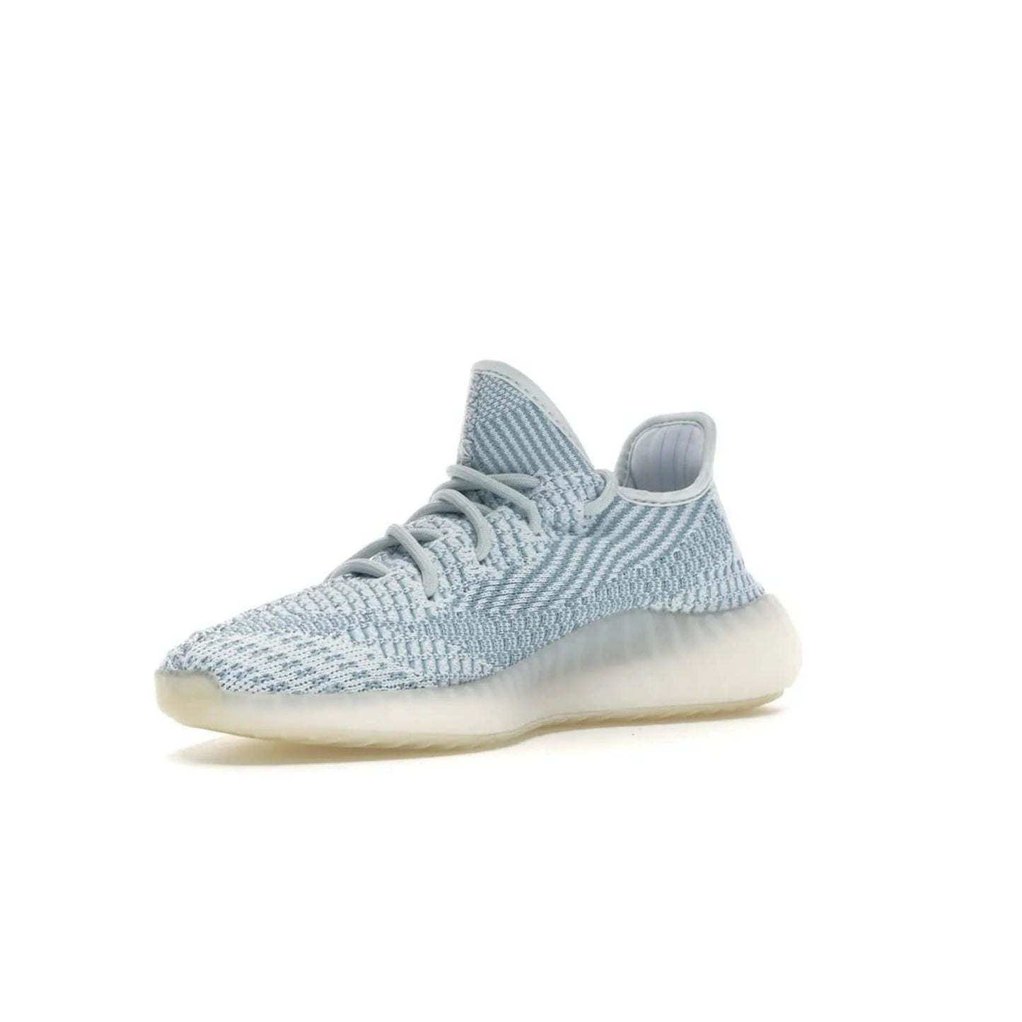 adidas Yeezy Boost 350 V2 Cloud White (Non-Reflective) - Image 15 - Only at www.BallersClubKickz.com - Adidas Yeezy Boost 350 V2 Cloud White (Non-Reflective) features Primeknit fabric and a unique, eye-catching design of cream, bluish-white, and transparent strip. Step out in timeless style with this eye-catching sneaker.