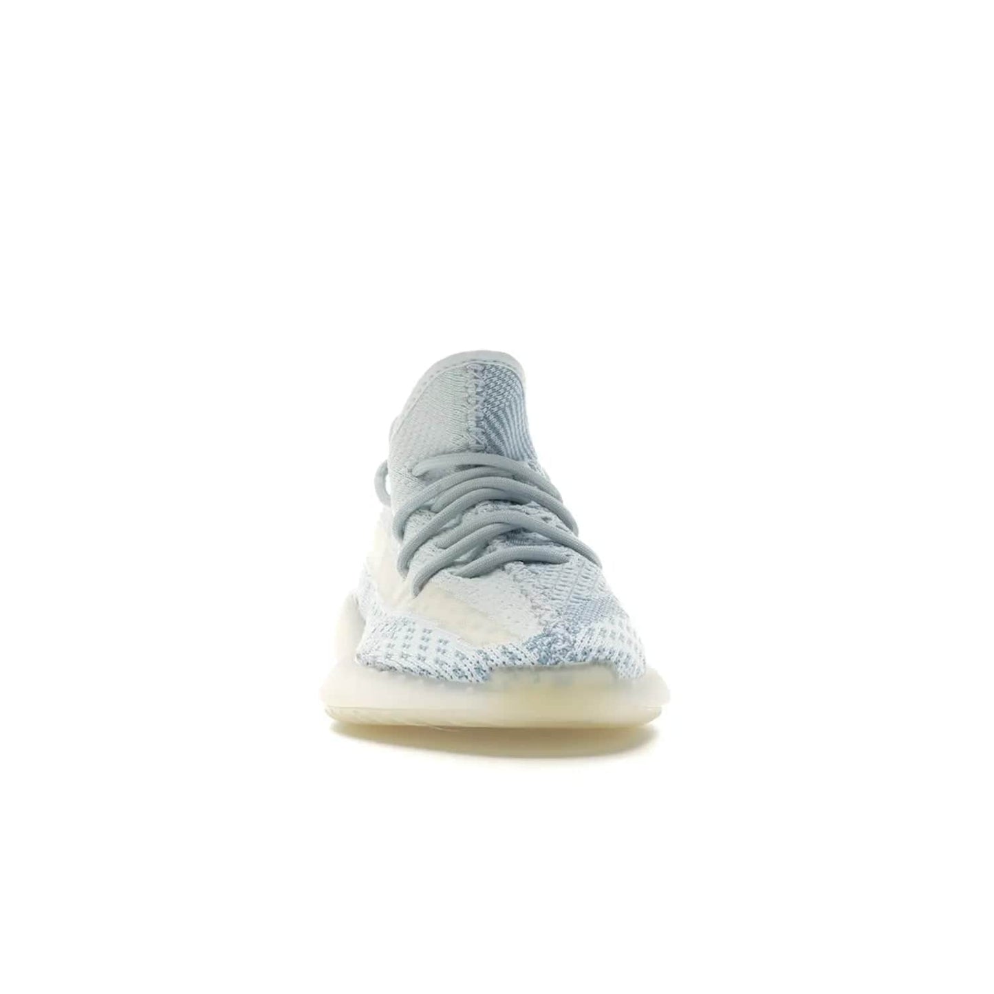 adidas Yeezy Boost 350 V2 Cloud White (Non-Reflective) - Image 9 - Only at www.BallersClubKickz.com - Adidas Yeezy Boost 350 V2 Cloud White (Non-Reflective) features Primeknit fabric and a unique, eye-catching design of cream, bluish-white, and transparent strip. Step out in timeless style with this eye-catching sneaker.