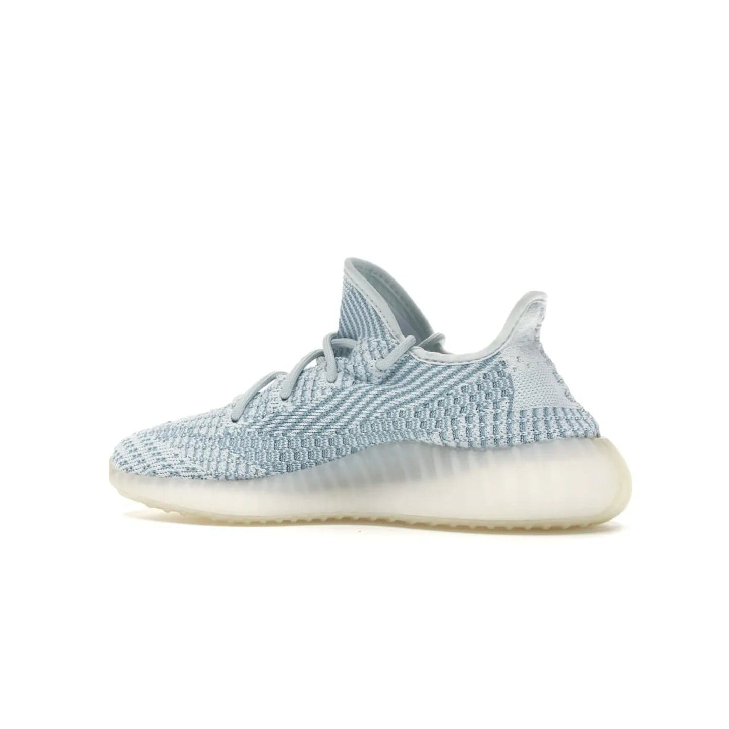 adidas Yeezy Boost 350 V2 Cloud White (Non-Reflective) - Image 21 - Only at www.BallersClubKickz.com - Adidas Yeezy Boost 350 V2 Cloud White (Non-Reflective) features Primeknit fabric and a unique, eye-catching design of cream, bluish-white, and transparent strip. Step out in timeless style with this eye-catching sneaker.