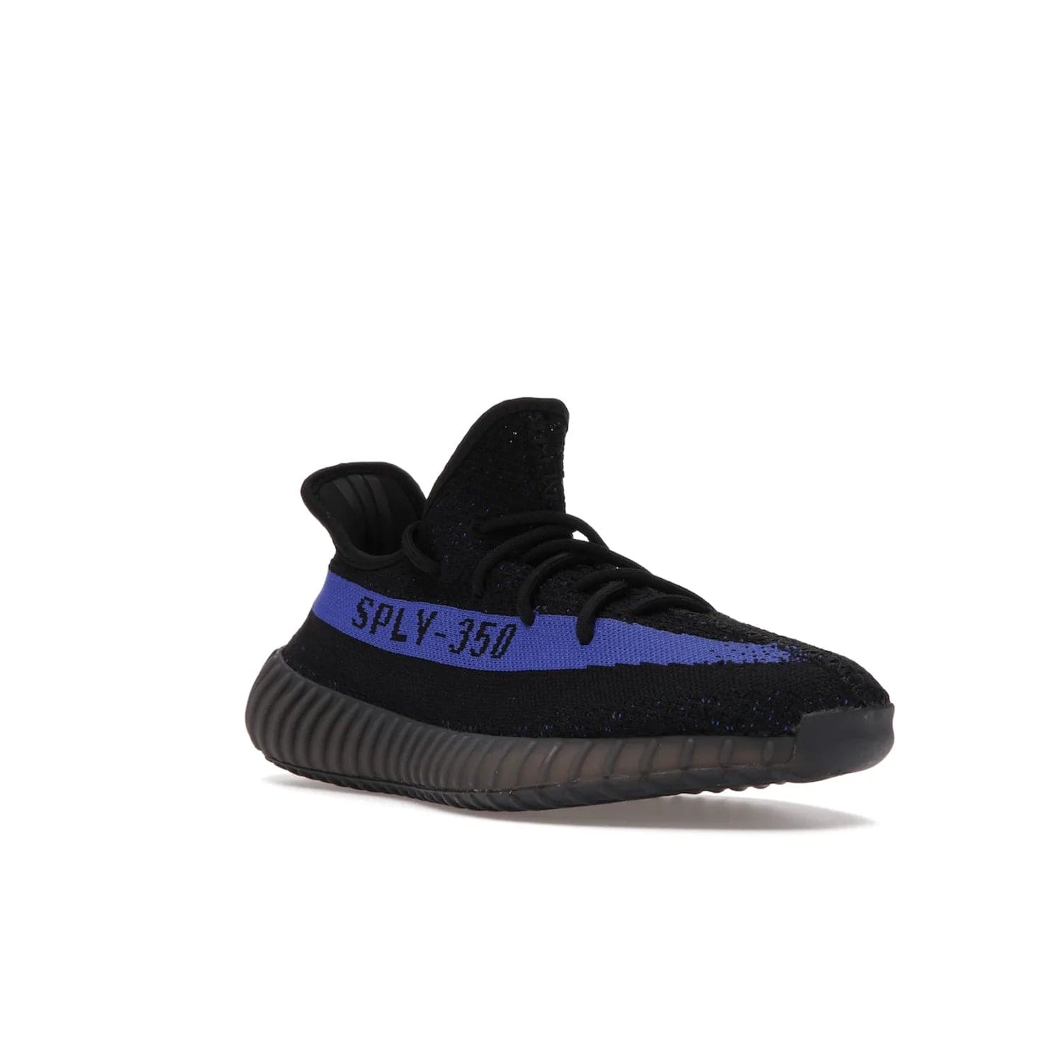 adidas Yeezy Boost 350 V2 Dazzling Blue - Image 6 - Only at www.BallersClubKickz.com - Shop the Adidas Yeezy 350 V2 Dazzling Blue, featuring a solid black Primeknit upper, Dazzling Blue side stripe, “SPLY-350” text, and a muted Boost sole. Releasing Feb 2022, this style is perfect for any shoe fan.