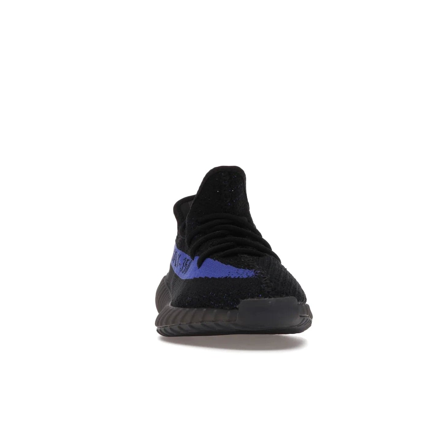 adidas Yeezy Boost 350 V2 Dazzling Blue - Image 9 - Only at www.BallersClubKickz.com - Shop the Adidas Yeezy 350 V2 Dazzling Blue, featuring a solid black Primeknit upper, Dazzling Blue side stripe, “SPLY-350” text, and a muted Boost sole. Releasing Feb 2022, this style is perfect for any shoe fan.