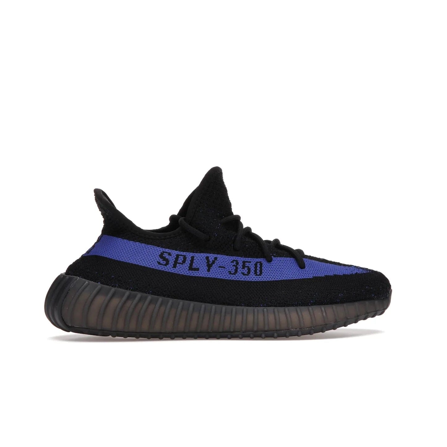 adidas Yeezy Boost 350 V2 Dazzling Blue - Image 36 - Only at www.BallersClubKickz.com - Shop the Adidas Yeezy 350 V2 Dazzling Blue, featuring a solid black Primeknit upper, Dazzling Blue side stripe, “SPLY-350” text, and a muted Boost sole. Releasing Feb 2022, this style is perfect for any shoe fan.