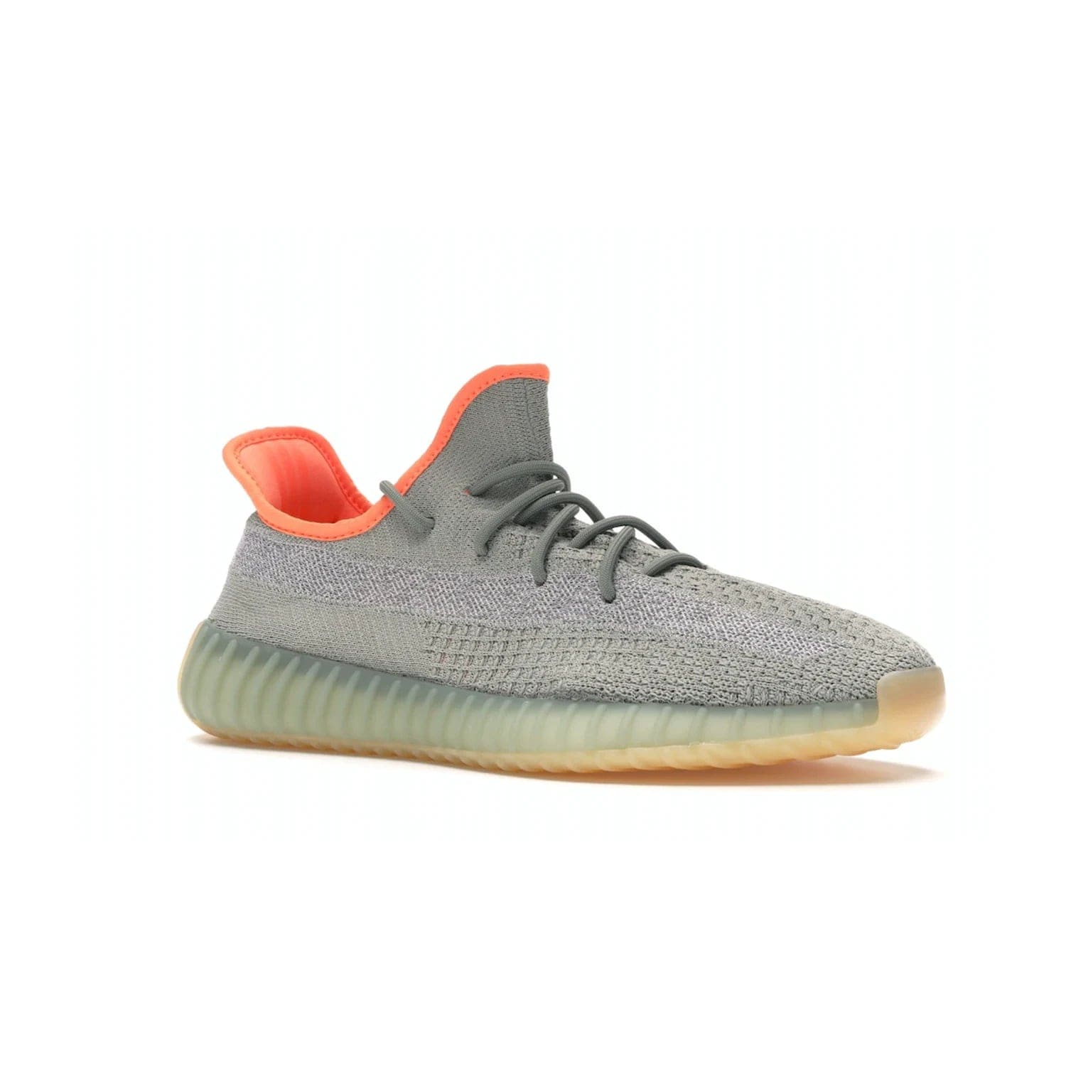 adidas Yeezy Boost 350 V2 Desert Sage - Image 4 - Only at www.BallersClubKickz.com - Upgrade your style with the adidas Yeezy Boost 350 V2 Desert Sage. This 350V2 features a Desert Sage primeknit upper with tonal side stripe, and an orange-highlighted translucent Boost cushioning sole. Stay on-trend in effortless style.