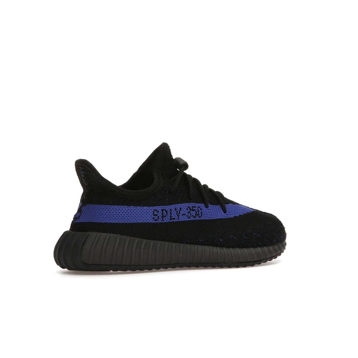 adidas Yeezy Boost 350 V2 Dazzling Blue (Kids) - Image 34 - Only at www.BallersClubKickz.com - Shop the adidas Yeezy Boost 350 V2 Dazzling Blue (Kids). Features a black Primeknit upper with a royal blue 'SPLY-350' streak and a full-length Boost midsole. Durable rubber outsole provides plenty of traction. Available for $160.