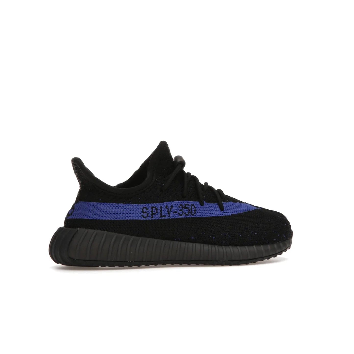 adidas Yeezy Boost 350 V2 Dazzling Blue (Kids) - Image 35 - Only at www.BallersClubKickz.com - Shop the adidas Yeezy Boost 350 V2 Dazzling Blue (Kids). Features a black Primeknit upper with a royal blue 'SPLY-350' streak and a full-length Boost midsole. Durable rubber outsole provides plenty of traction. Available for $160.