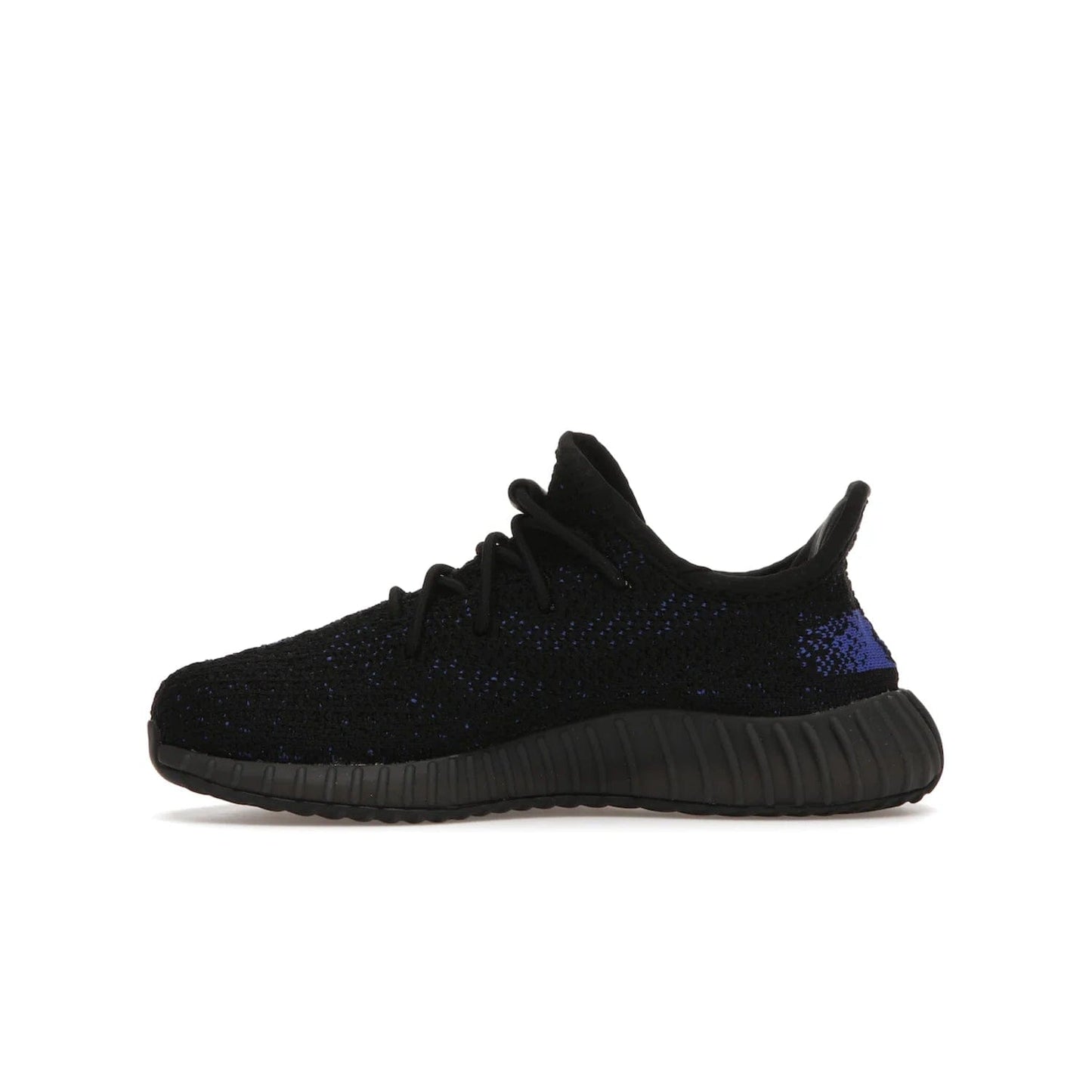 adidas Yeezy Boost 350 V2 Dazzling Blue (Kids) - Image 19 - Only at www.BallersClubKickz.com - Shop the adidas Yeezy Boost 350 V2 Dazzling Blue (Kids). Features a black Primeknit upper with a royal blue 'SPLY-350' streak and a full-length Boost midsole. Durable rubber outsole provides plenty of traction. Available for $160.