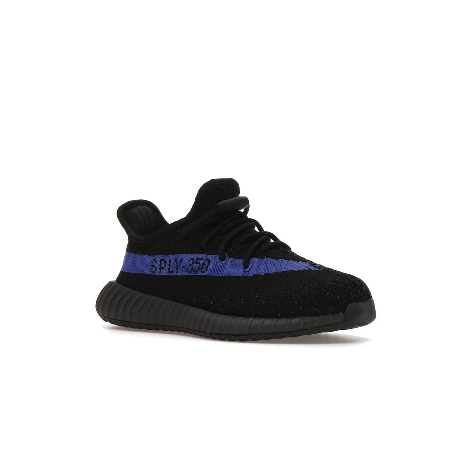 adidas Yeezy Boost 350 V2 Dazzling Blue (Kids) - Image 5 - Only at www.BallersClubKickz.com - Shop the adidas Yeezy Boost 350 V2 Dazzling Blue (Kids). Features a black Primeknit upper with a royal blue 'SPLY-350' streak and a full-length Boost midsole. Durable rubber outsole provides plenty of traction. Available for $160.