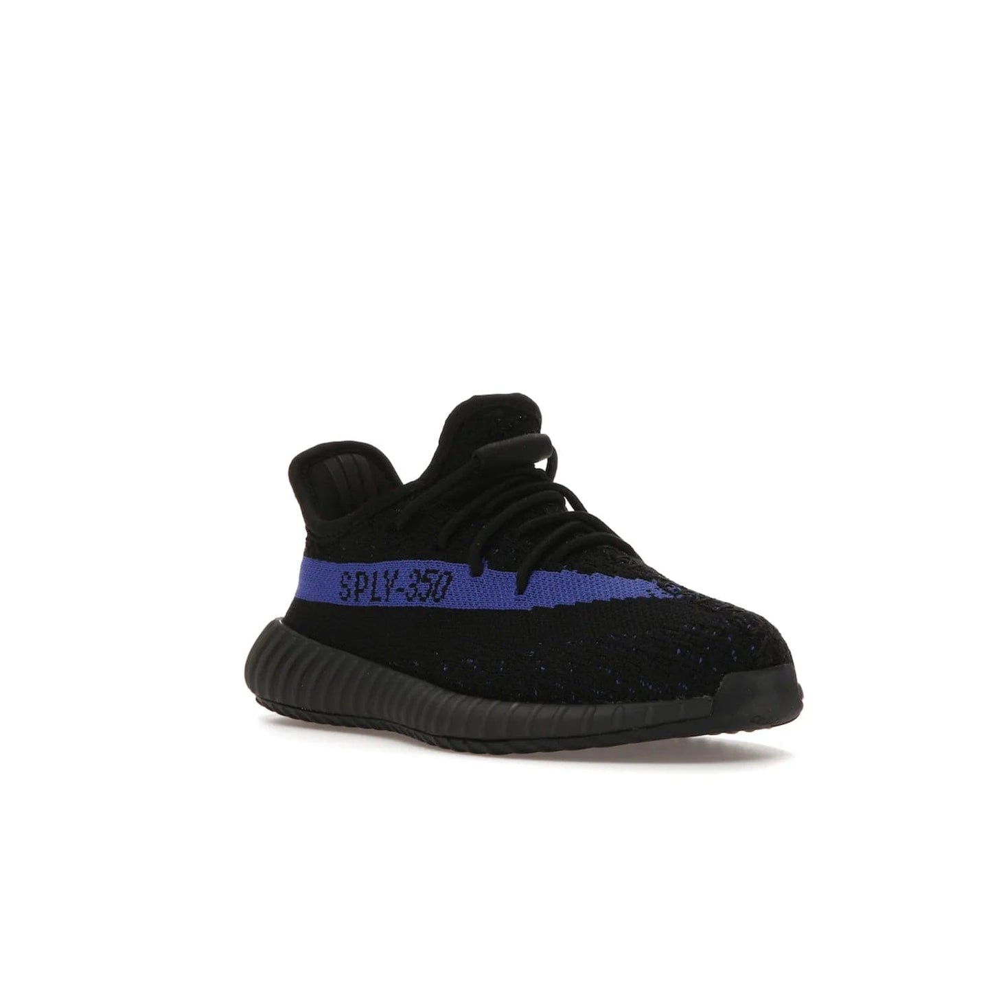 adidas Yeezy Boost 350 V2 Dazzling Blue (Kids) - Image 6 - Only at www.BallersClubKickz.com - Shop the adidas Yeezy Boost 350 V2 Dazzling Blue (Kids). Features a black Primeknit upper with a royal blue 'SPLY-350' streak and a full-length Boost midsole. Durable rubber outsole provides plenty of traction. Available for $160.