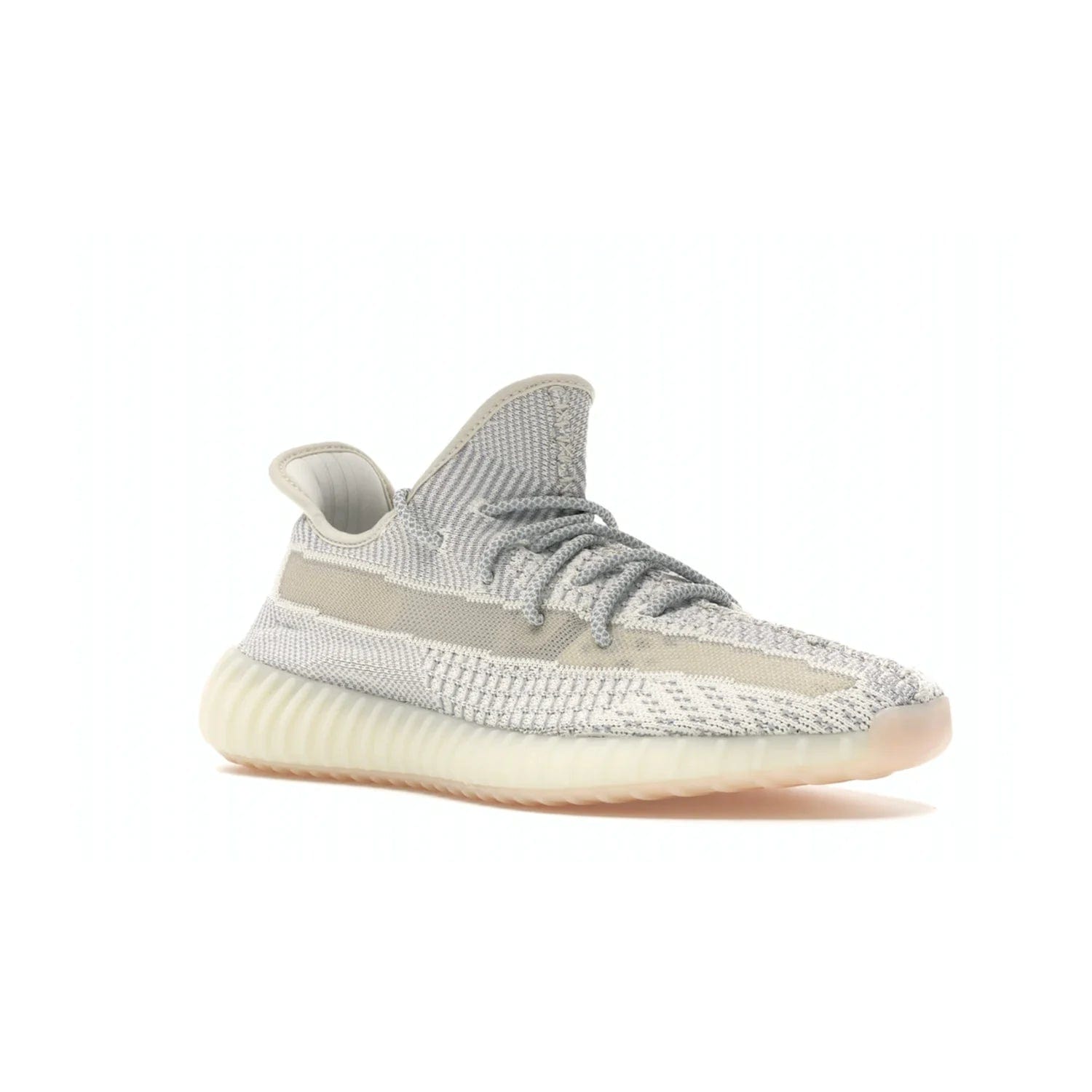adidas Yeezy Boost 350 V2 Lundmark (Non Reflective) - Image 5 - Only at www.BallersClubKickz.com - Shop the exclusive adidas Yeezy Boost 350 V2 Lundmark with a subtle summer color, mesh upper, white-to-cream transitional midsole, light tan outsole, and pink middle stripe. Comfort and style come together in this perfect summer 350 V2. Released on July 11, 2019.