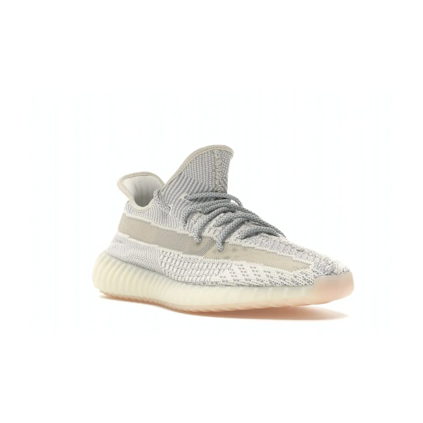 adidas Yeezy Boost 350 V2 Lundmark (Non Reflective) - Image 6 - Only at www.BallersClubKickz.com - Shop the exclusive adidas Yeezy Boost 350 V2 Lundmark with a subtle summer color, mesh upper, white-to-cream transitional midsole, light tan outsole, and pink middle stripe. Comfort and style come together in this perfect summer 350 V2. Released on July 11, 2019.
