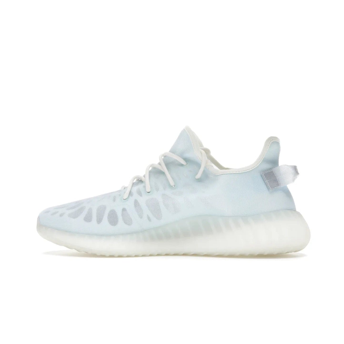 adidas Yeezy Boost 350 V2 Mono Ice - Image 20 - Only at www.BallersClubKickz.com - Introducing the adidas Yeezy 350 V2 Mono Ice - a sleek monofilament mesh design in Ice blue with Boost sole and heel pull tab. Released exclusively in the US for $220.