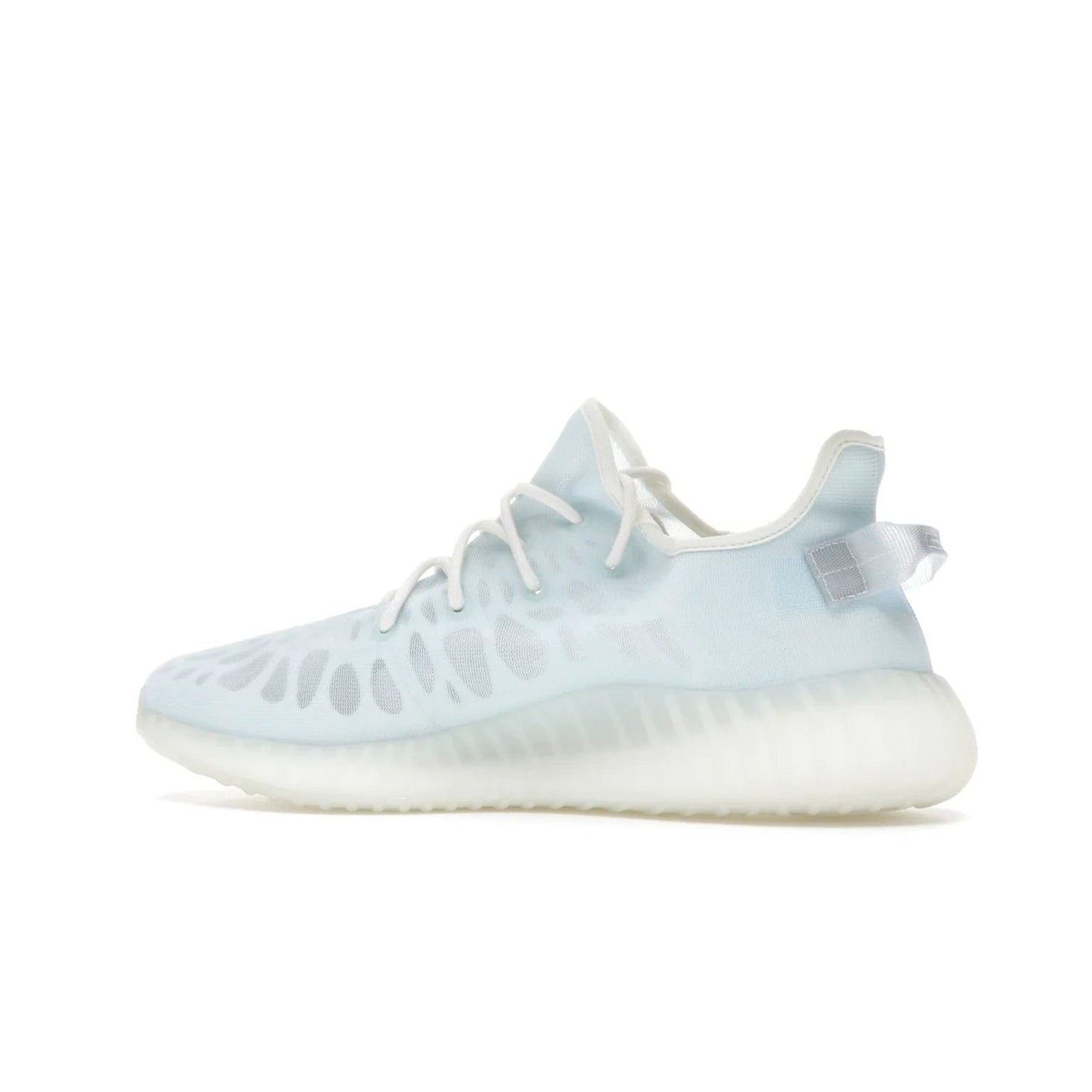 adidas Yeezy Boost 350 V2 Mono Ice - Image 21 - Only at www.BallersClubKickz.com - Introducing the adidas Yeezy 350 V2 Mono Ice - a sleek monofilament mesh design in Ice blue with Boost sole and heel pull tab. Released exclusively in the US for $220.