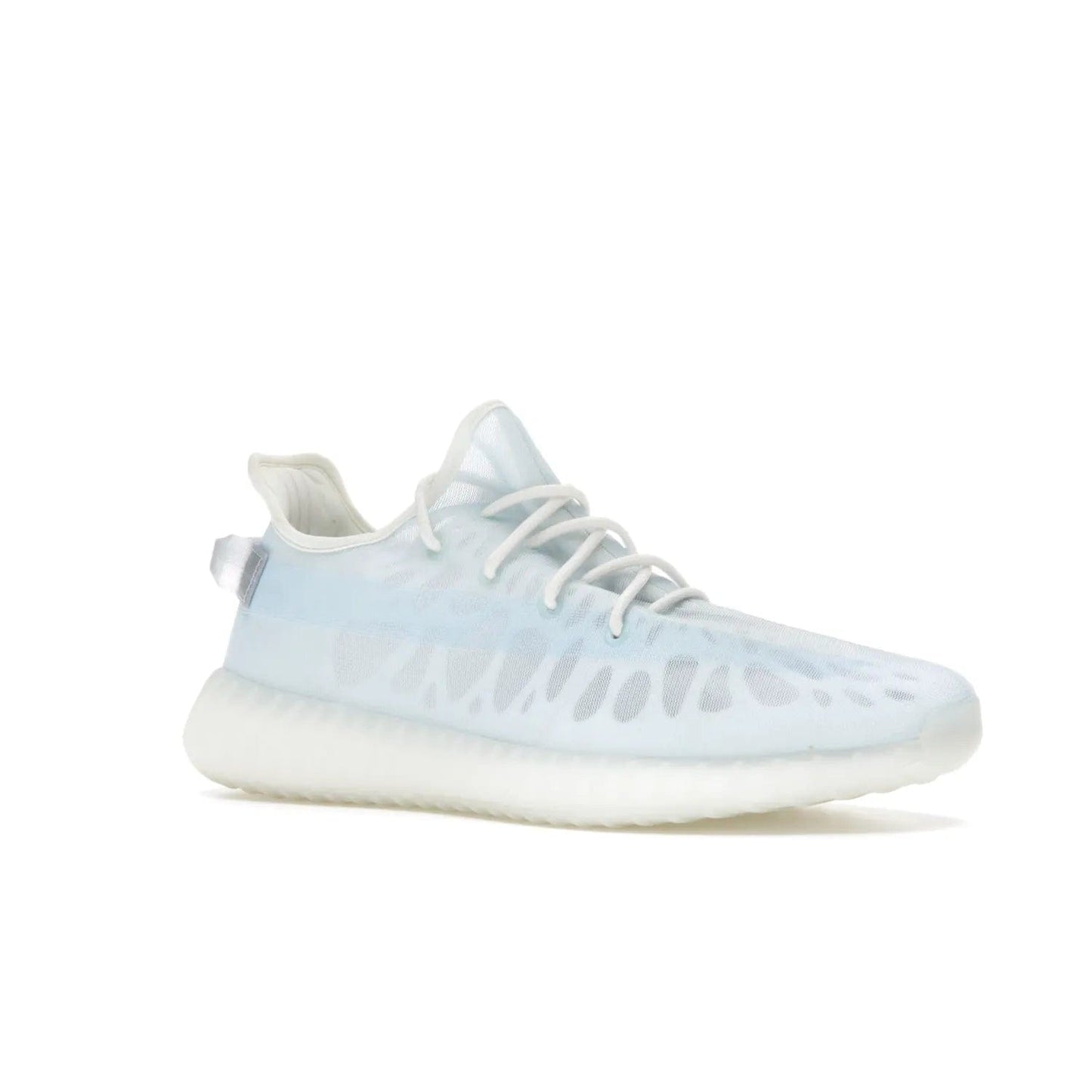 adidas Yeezy Boost 350 V2 Mono Ice - Image 4 - Only at www.BallersClubKickz.com - Introducing the adidas Yeezy 350 V2 Mono Ice - a sleek monofilament mesh design in Ice blue with Boost sole and heel pull tab. Released exclusively in the US for $220.