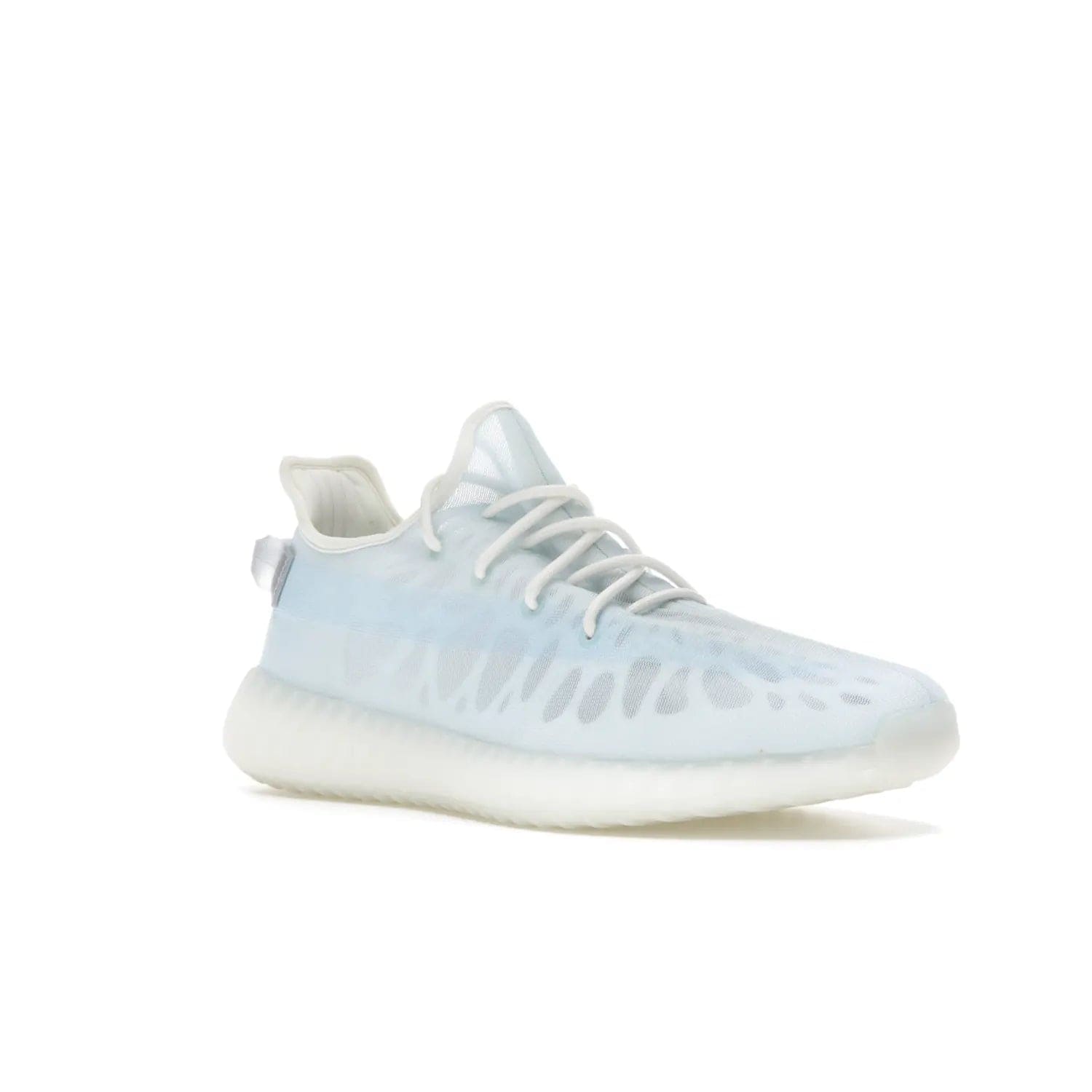 adidas Yeezy Boost 350 V2 Mono Ice - Image 5 - Only at www.BallersClubKickz.com - Introducing the adidas Yeezy 350 V2 Mono Ice - a sleek monofilament mesh design in Ice blue with Boost sole and heel pull tab. Released exclusively in the US for $220.