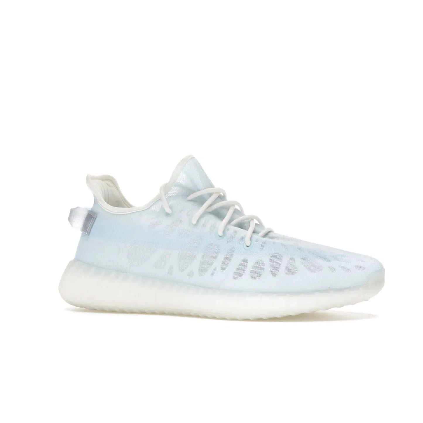 adidas Yeezy Boost 350 V2 Mono Ice - Image 3 - Only at www.BallersClubKickz.com - Introducing the adidas Yeezy 350 V2 Mono Ice - a sleek monofilament mesh design in Ice blue with Boost sole and heel pull tab. Released exclusively in the US for $220.